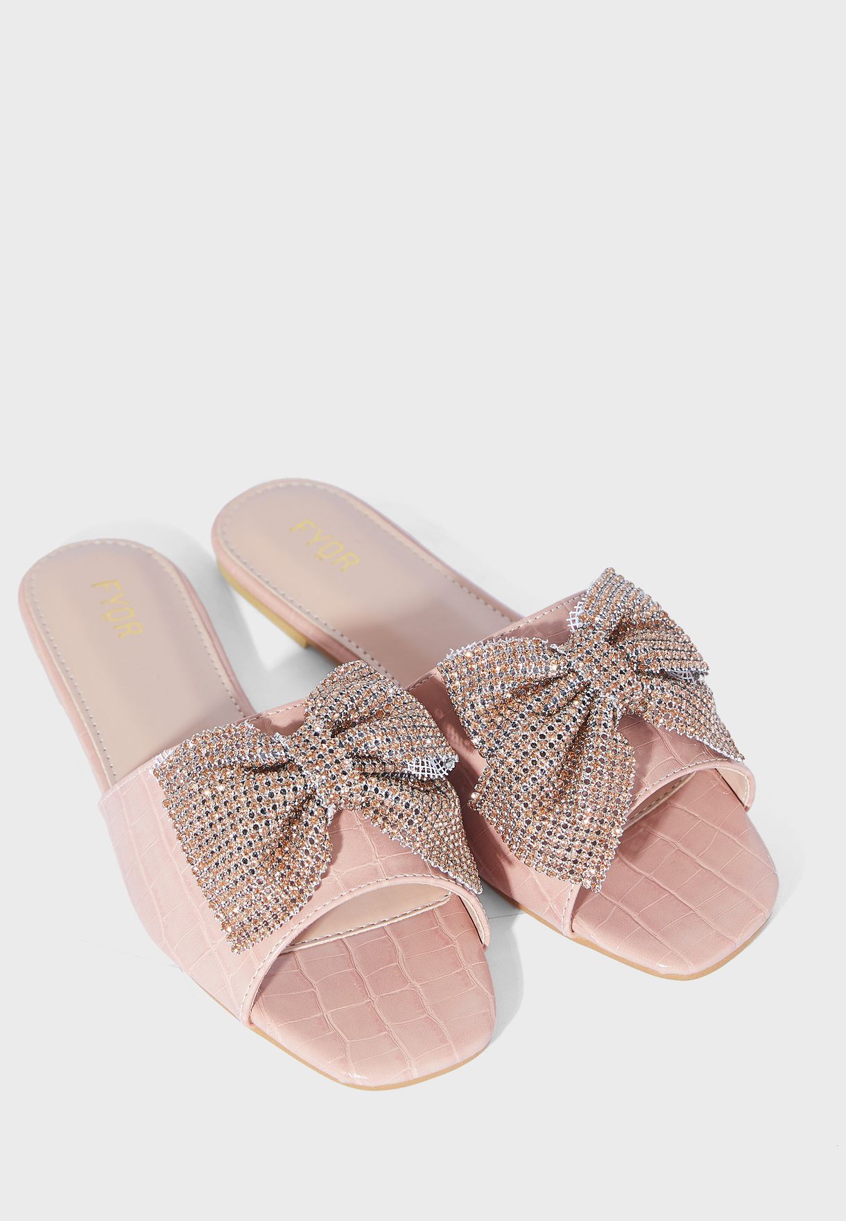 One Strap Bow Flat Sandals