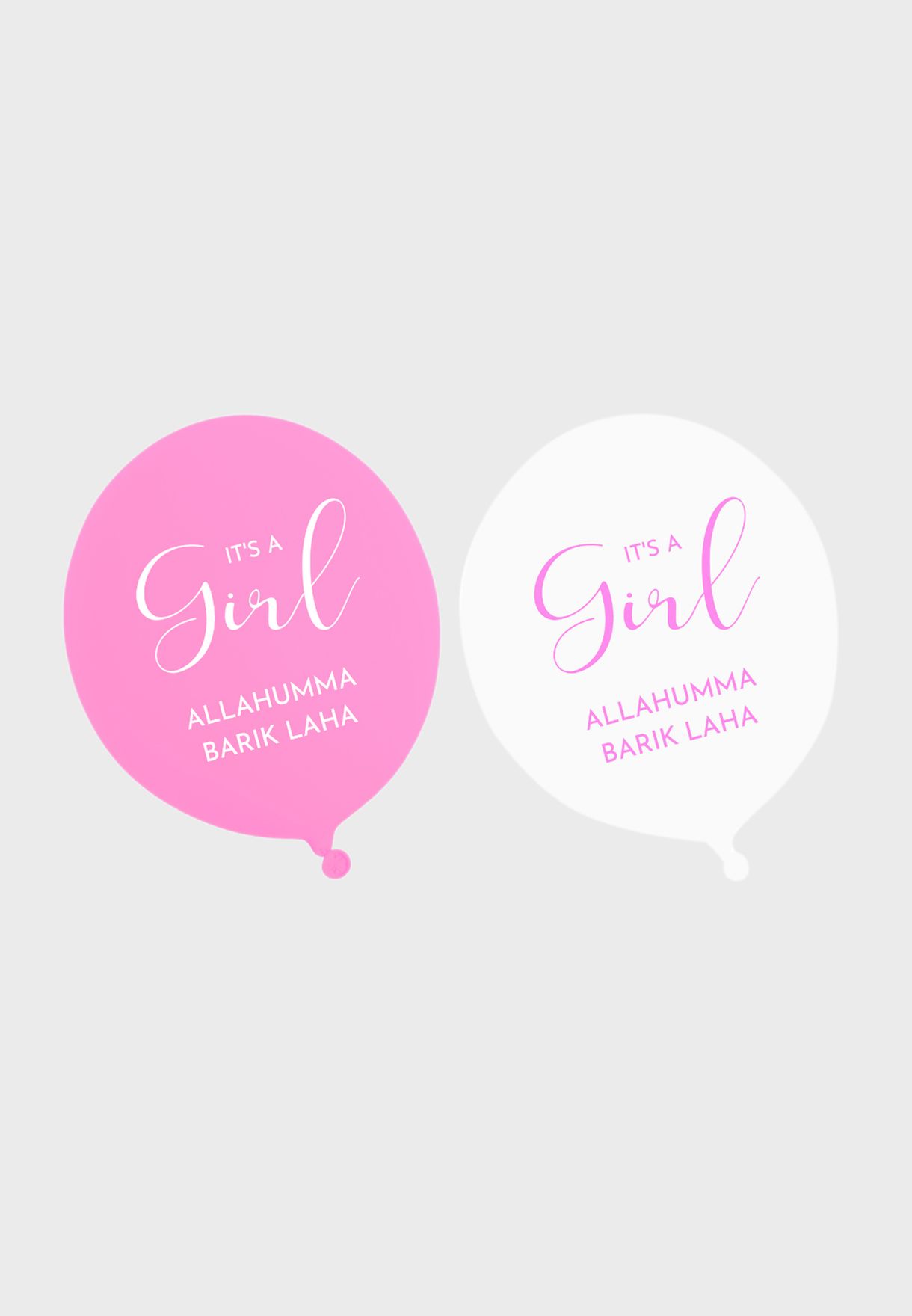 Set Of 10 Baby Girl Party Balloons