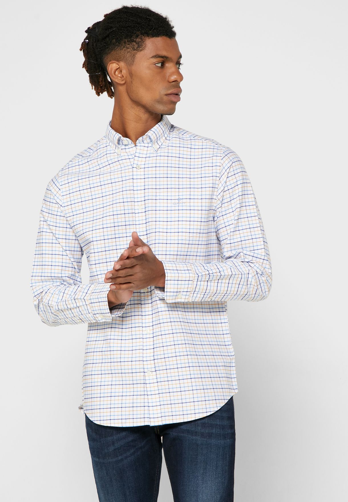 Buy Gant checks Checked Regular Fit Shirt for Men in MENA, Worldwide