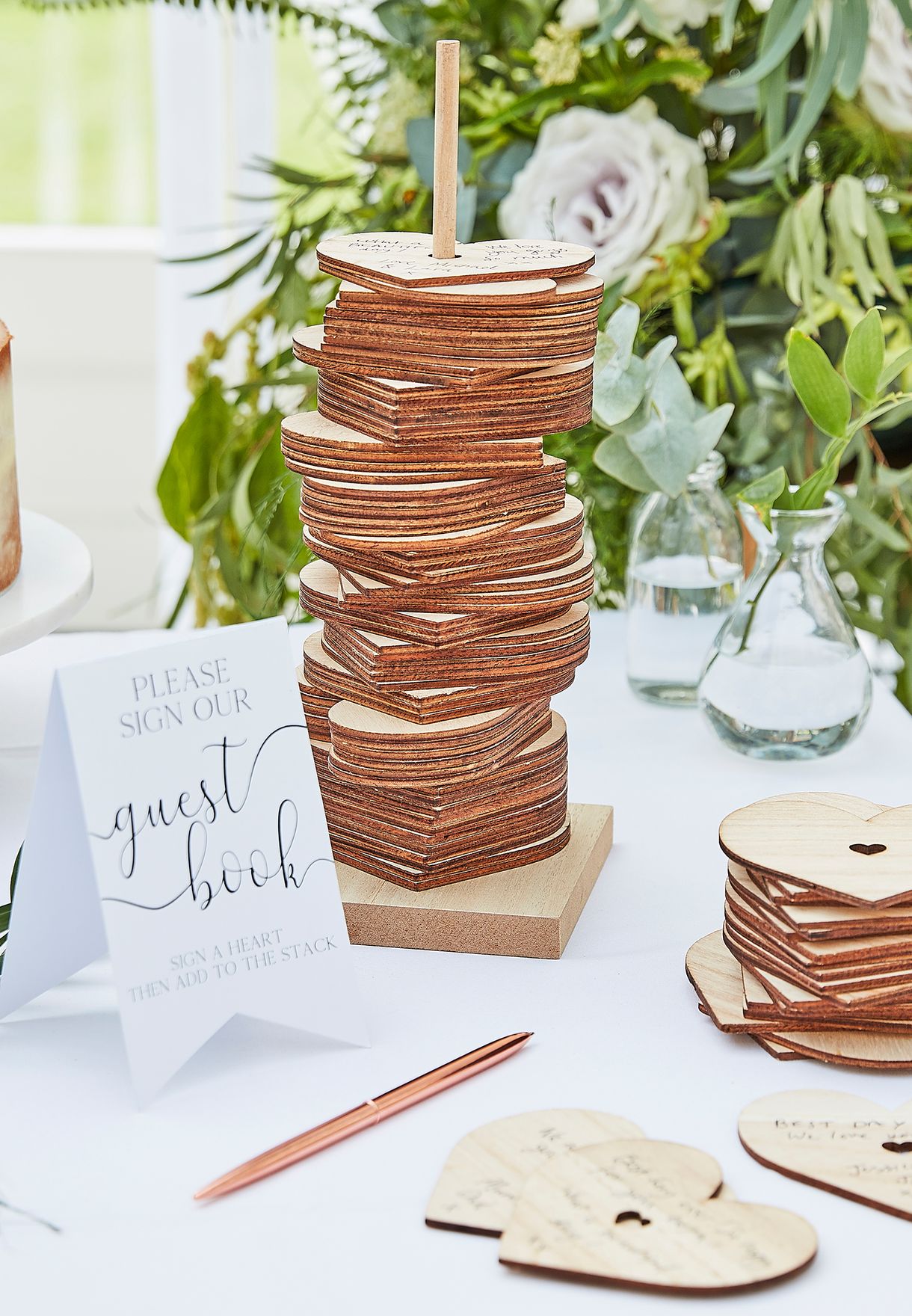 Wooden Stack Wedding Guest Book