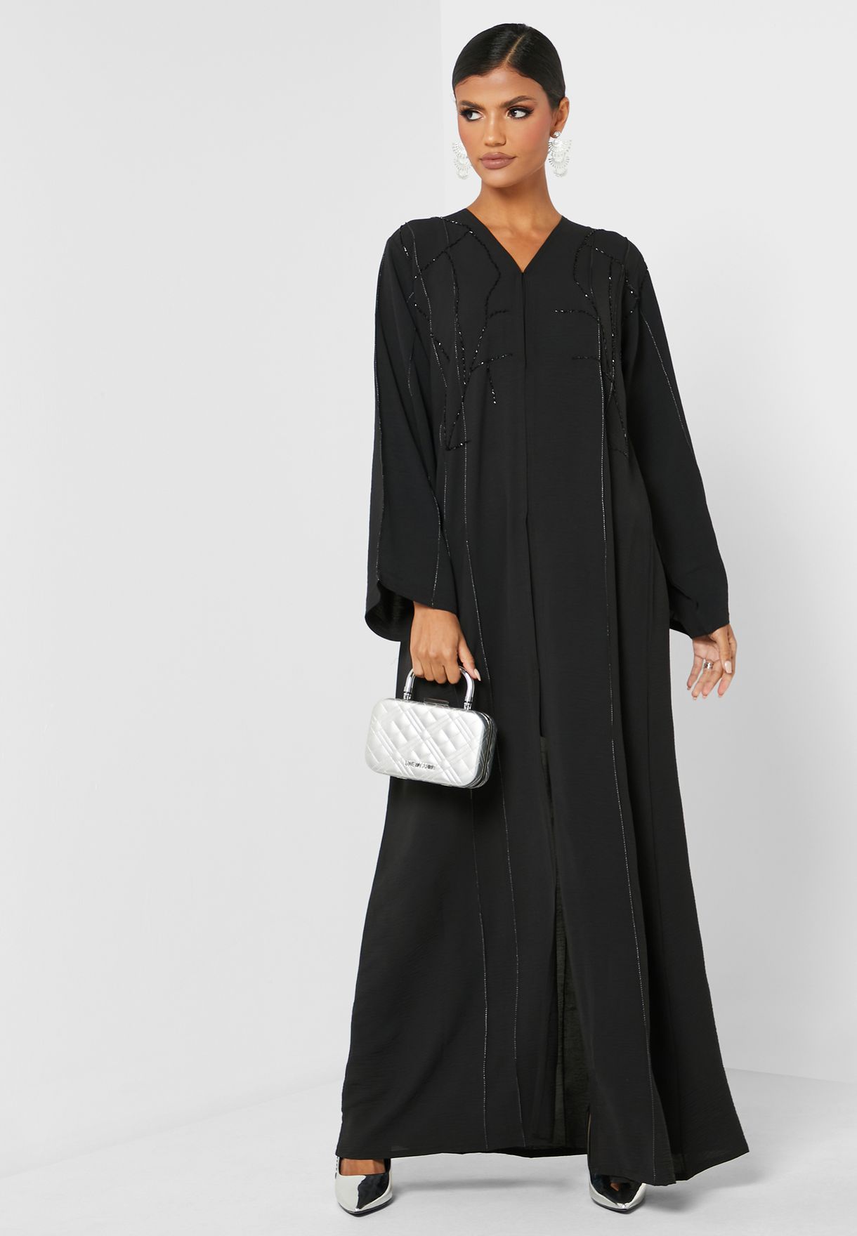 Buy Hayas Closet black Embellished Abaya for Women in MENA, Worldwide