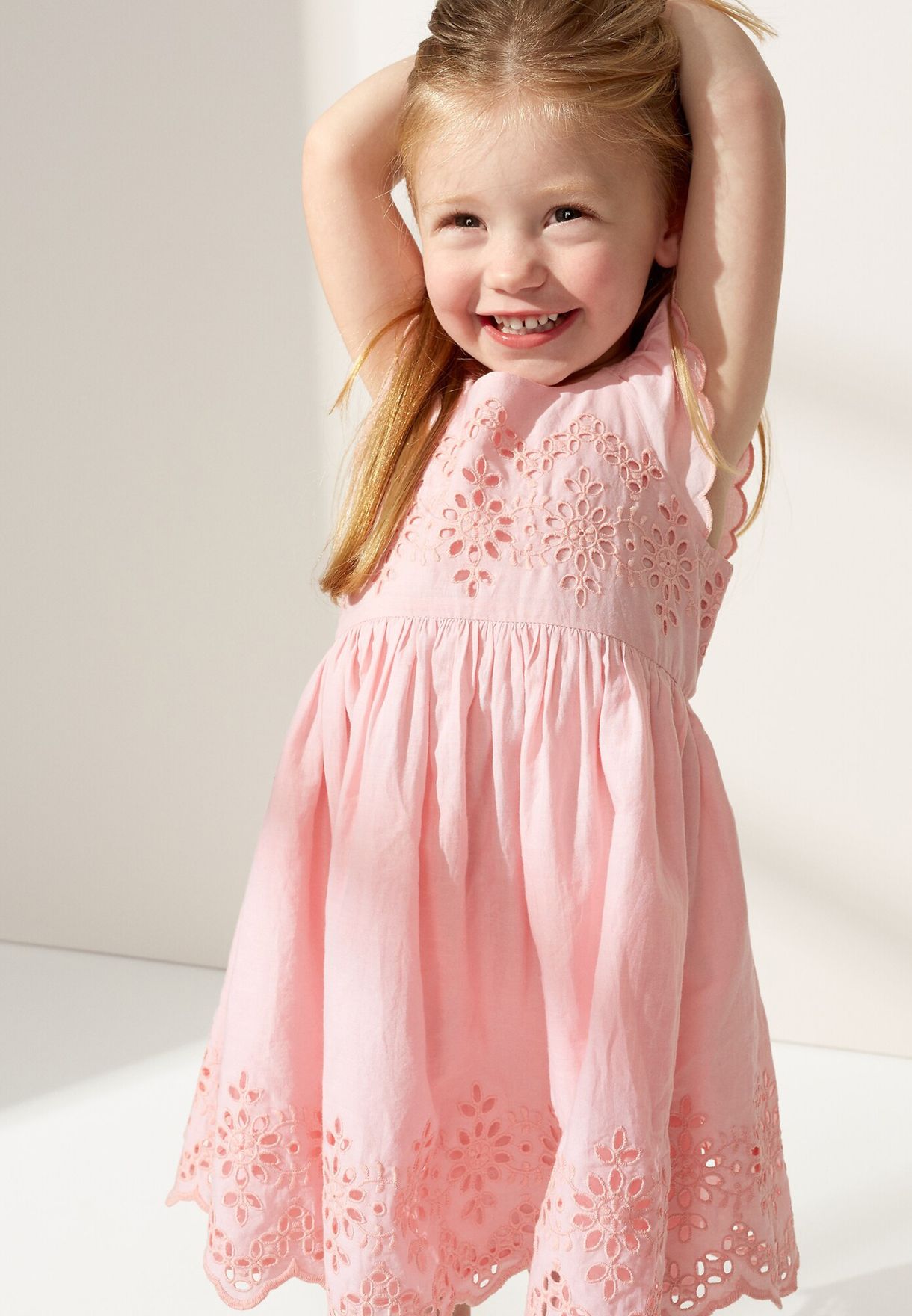 gap pink eyelet dress