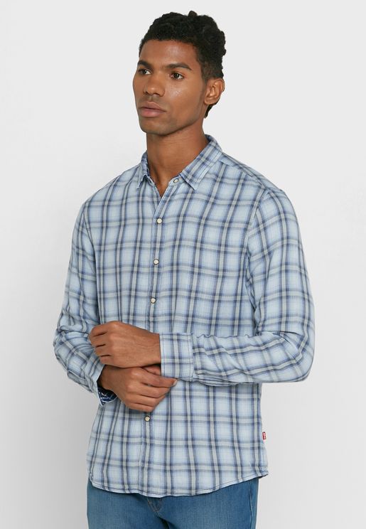 Checkered Detail Regular Fit Shirt