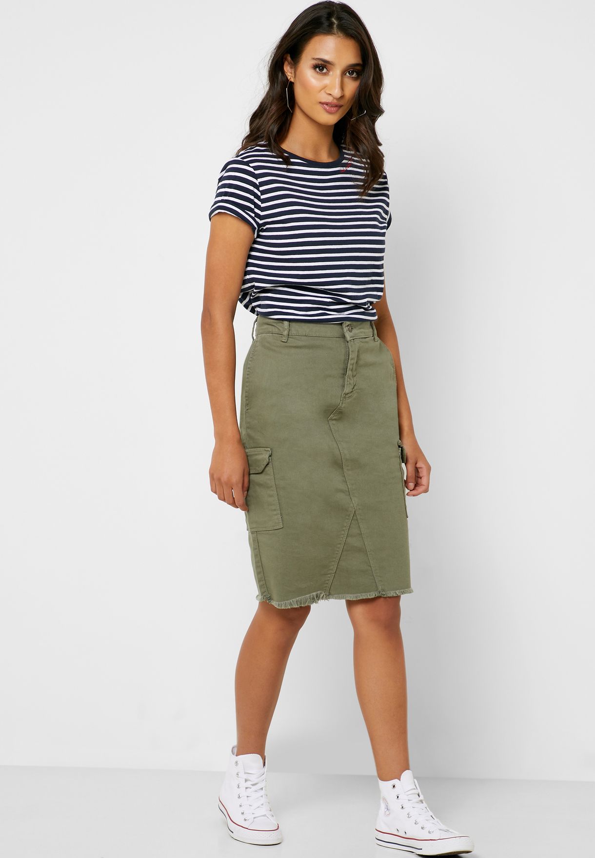 utility denim skirt