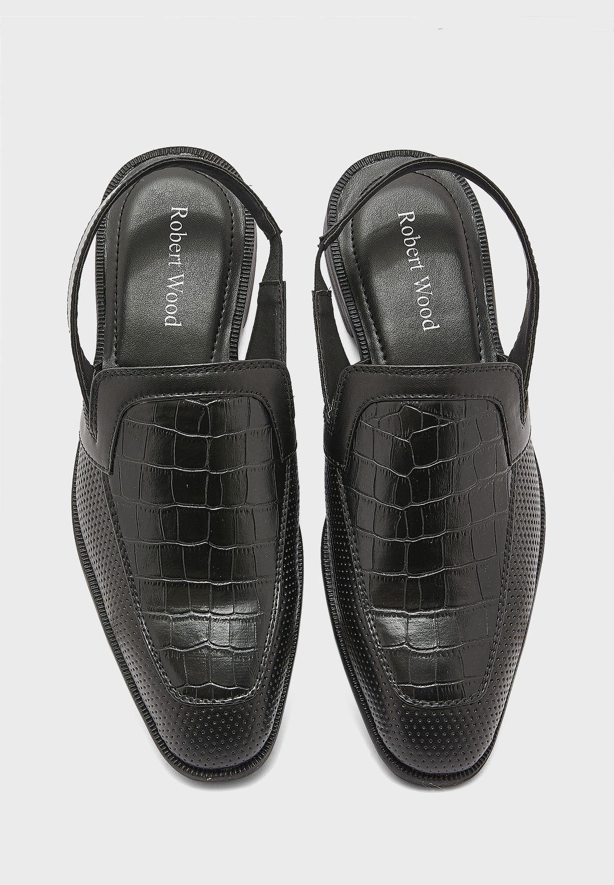 Faux Leather Back Strap Slip Ons