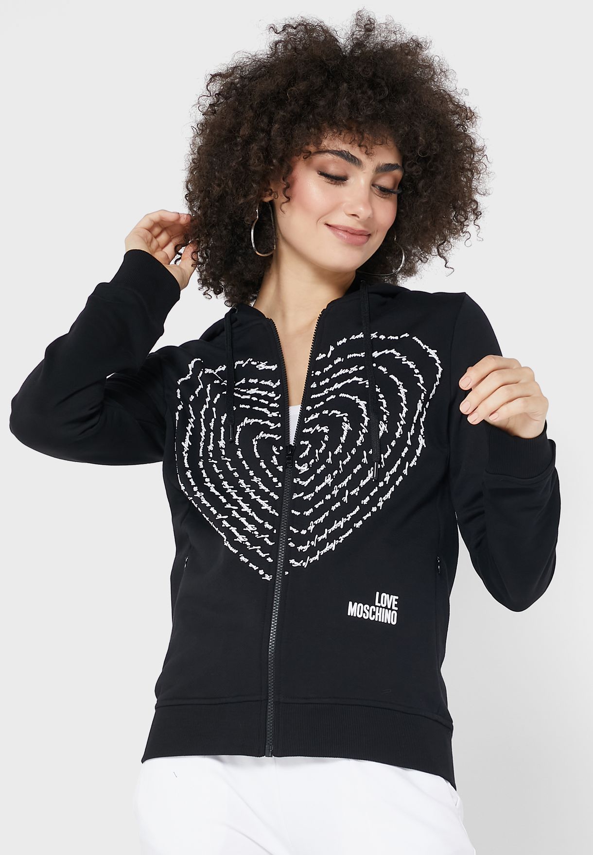 love moschino black hoodie