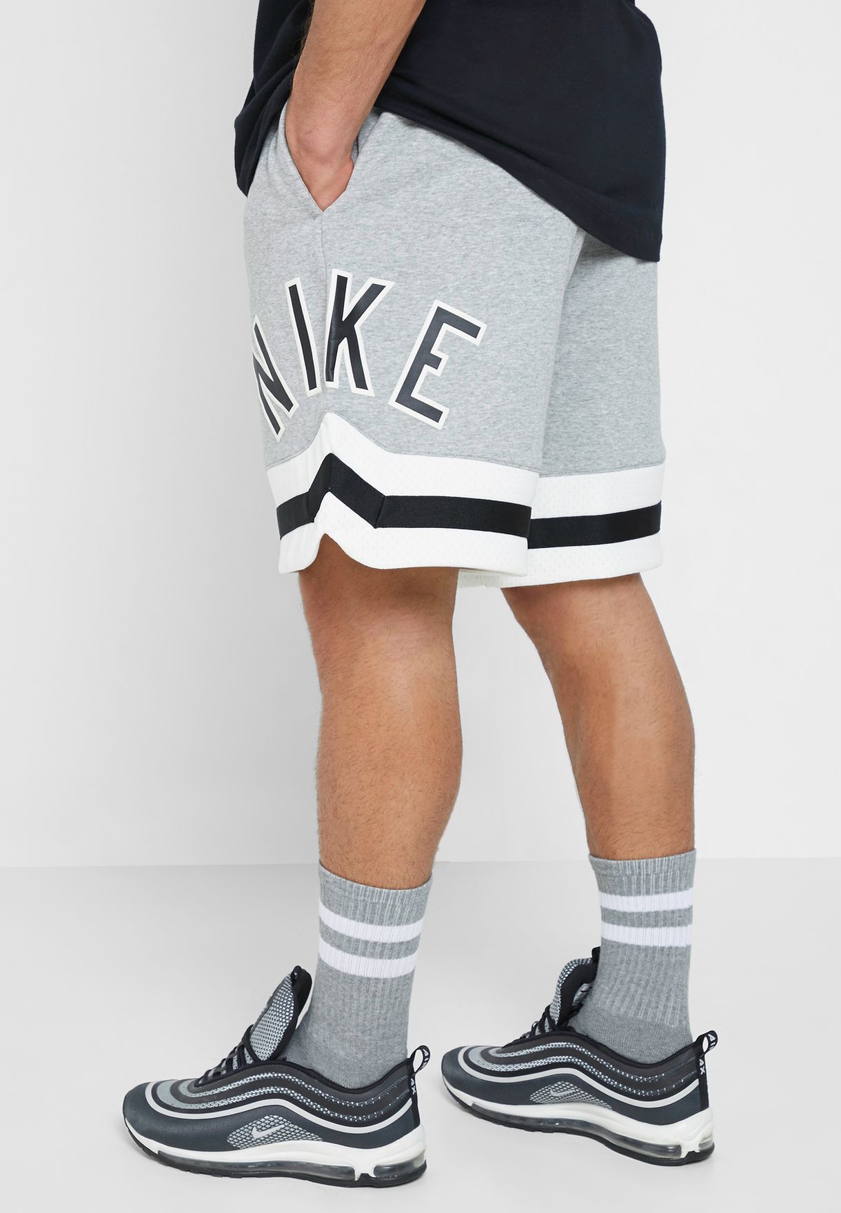 Buy Nike grey NSW Air Fleece Shorts for 