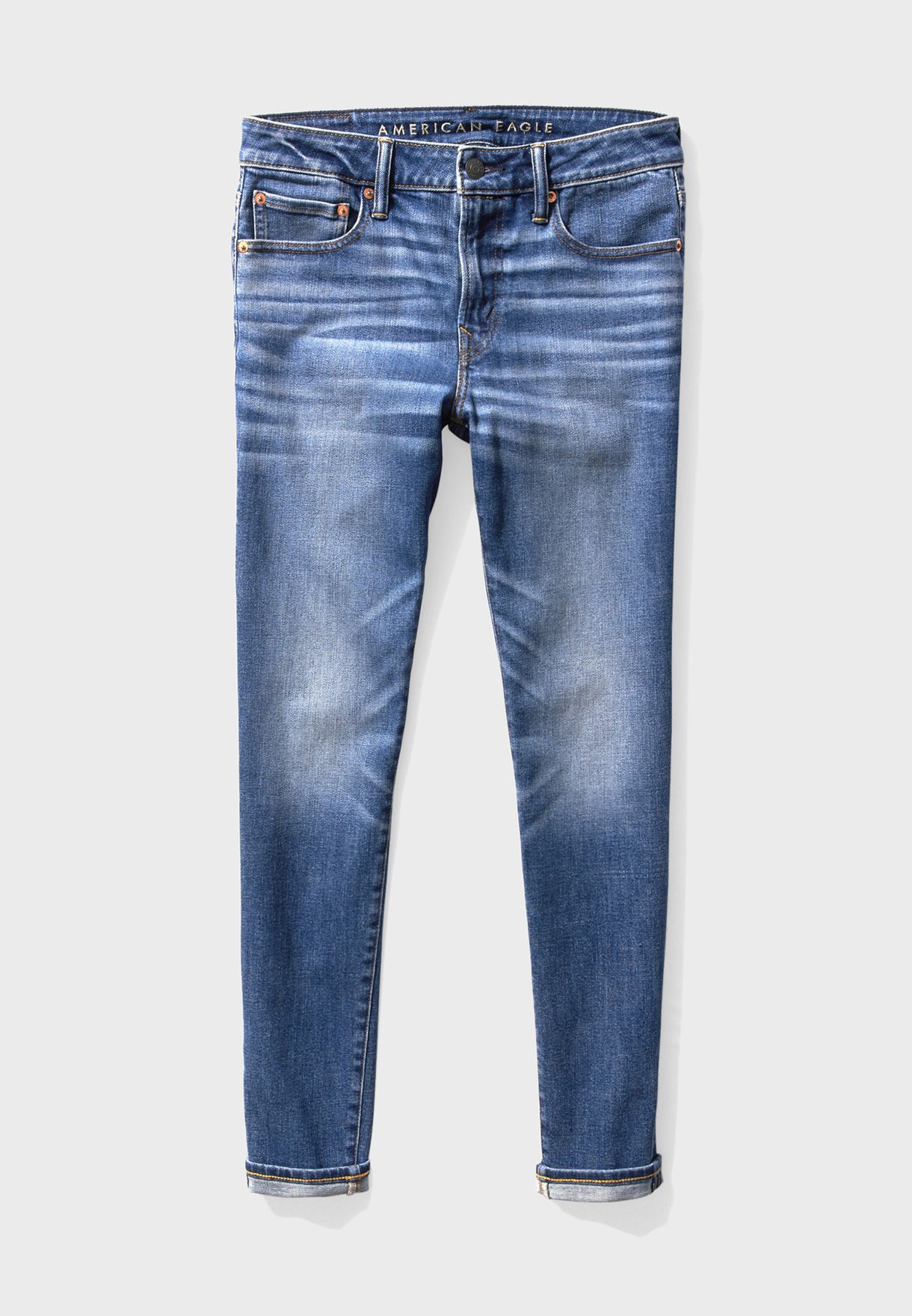 Mid Wash Skinny Fit Jeans