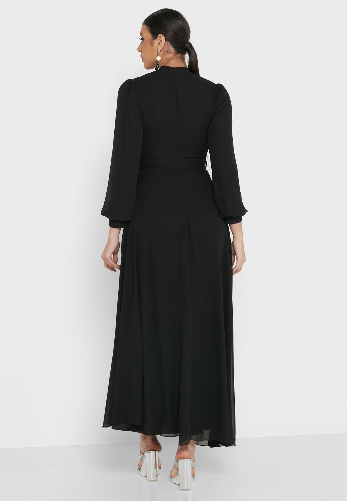 buy-khizana-black-drape-style-a-line-dress-for-women-in-doha-other-cities