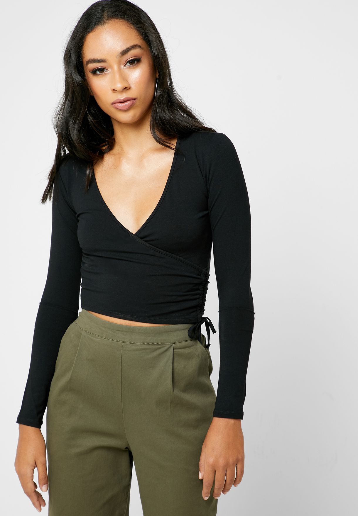 forever 21 wrap crop top