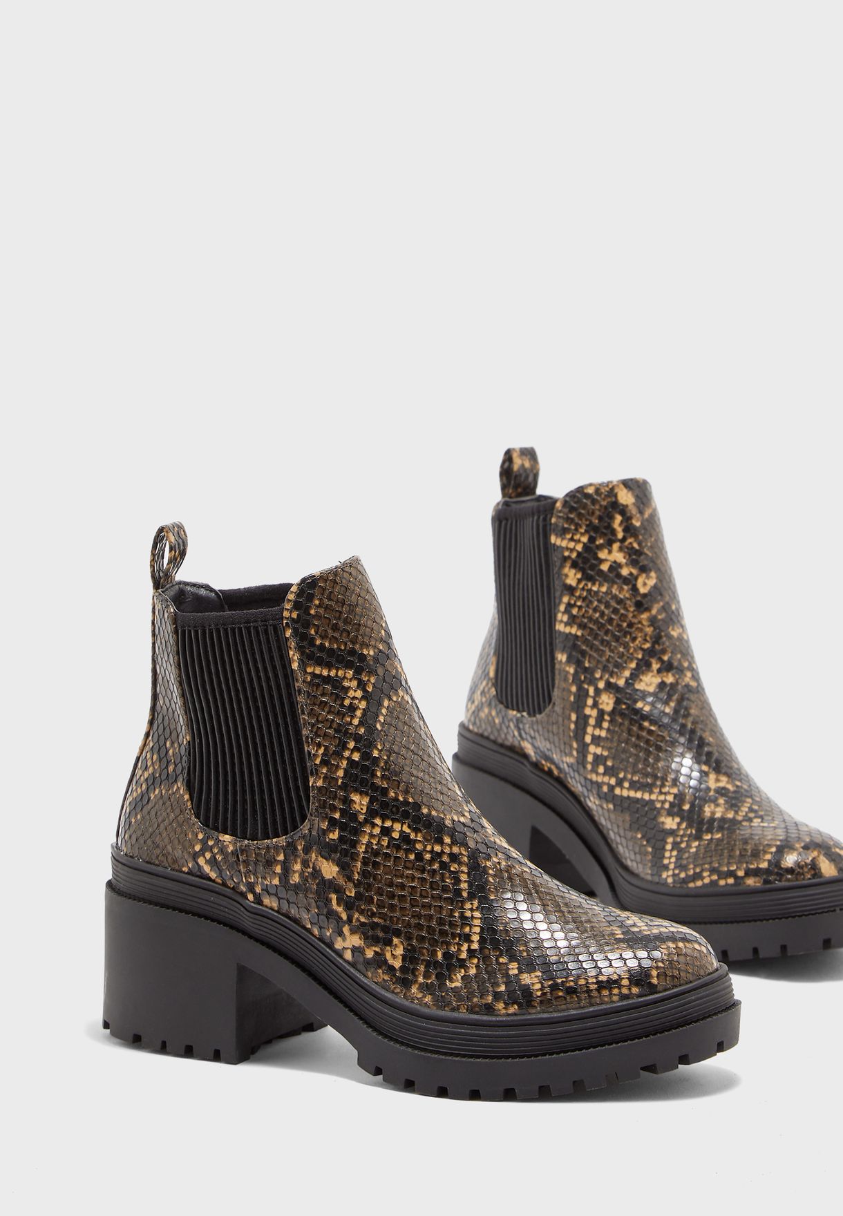 Topshop snakeskin Brixton Ankle Boot 
