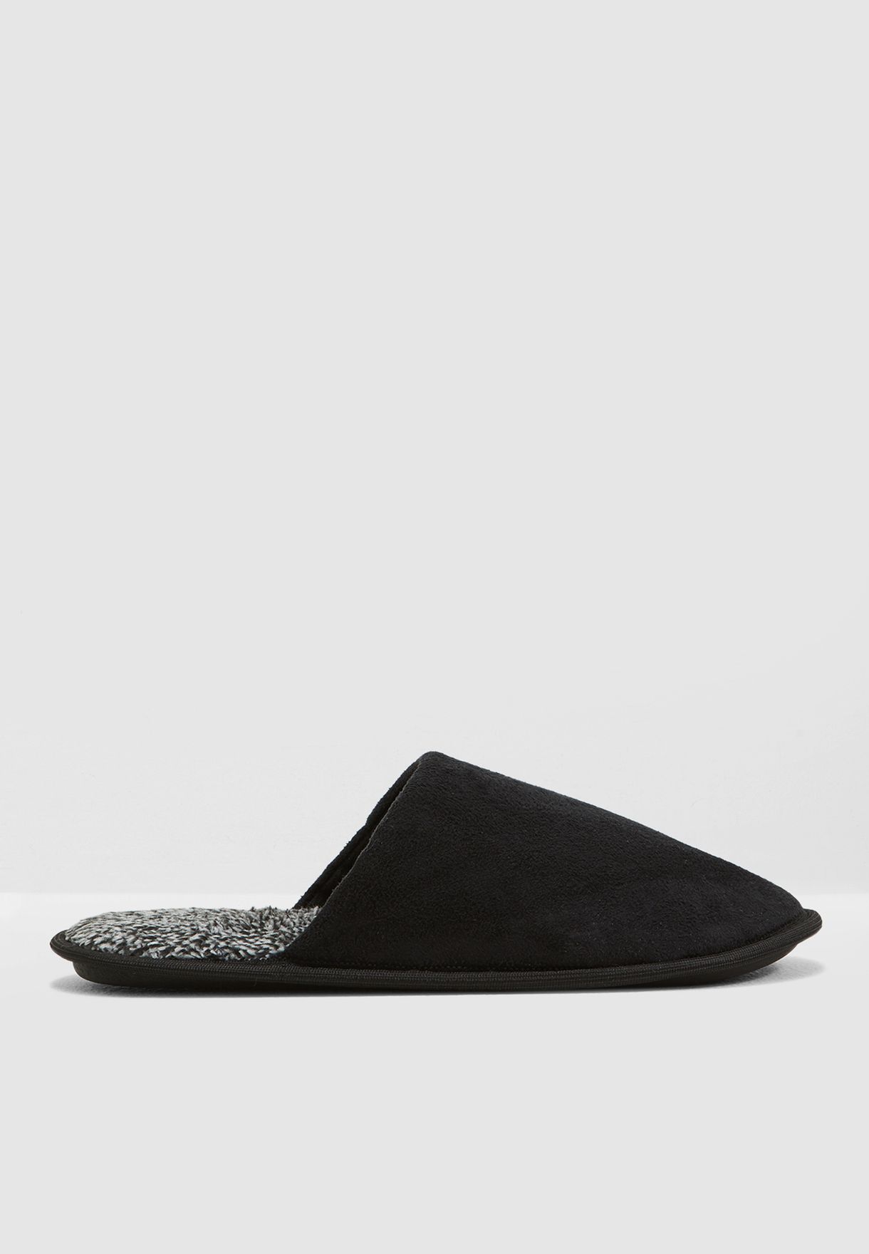 Buy Seventy five black Faux Suede Bedroom Slippers for Men in MENA ...