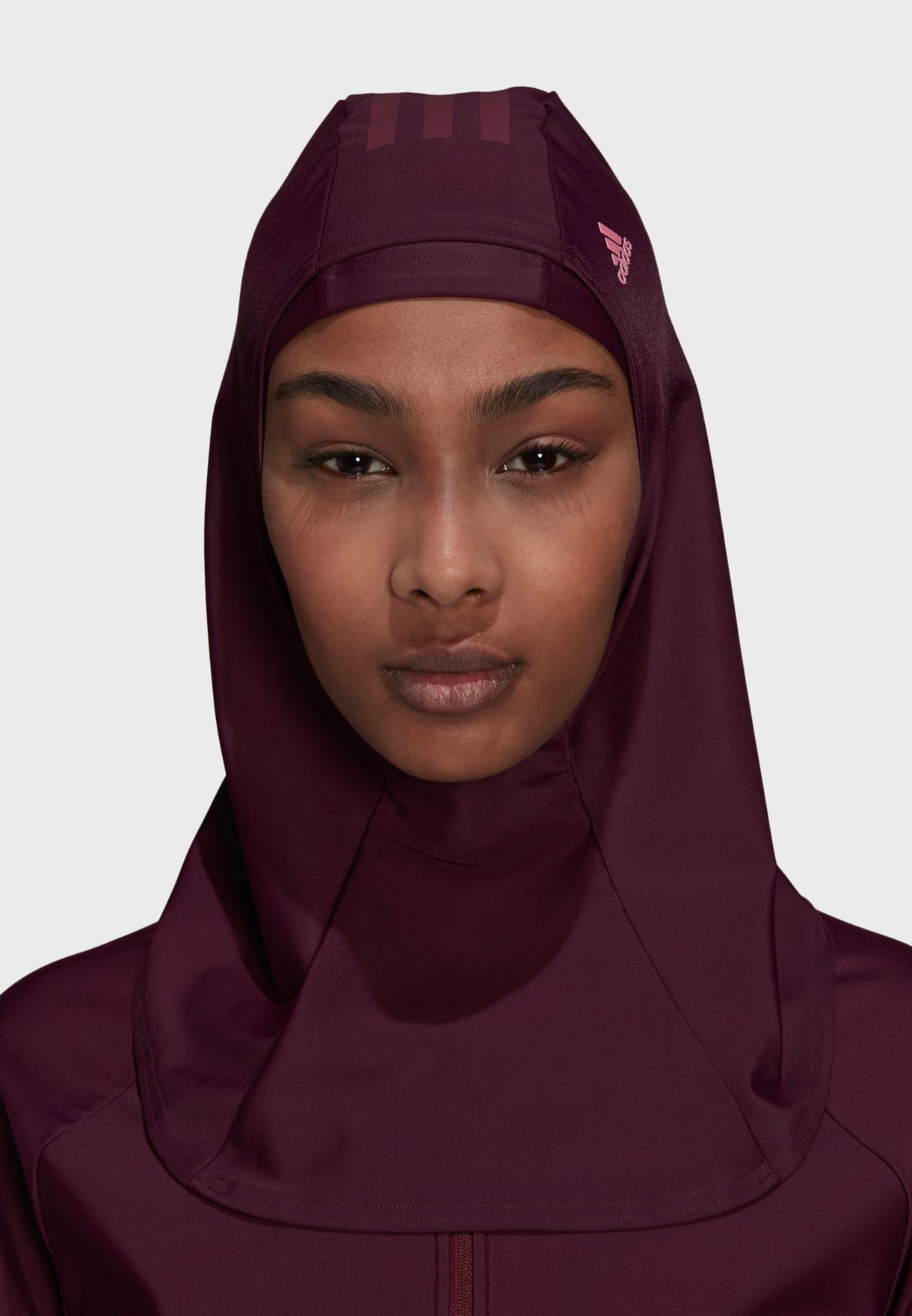 Buy adidas burgundy 3 Stripe Swim Hijab for Women in MENA, Worldwide