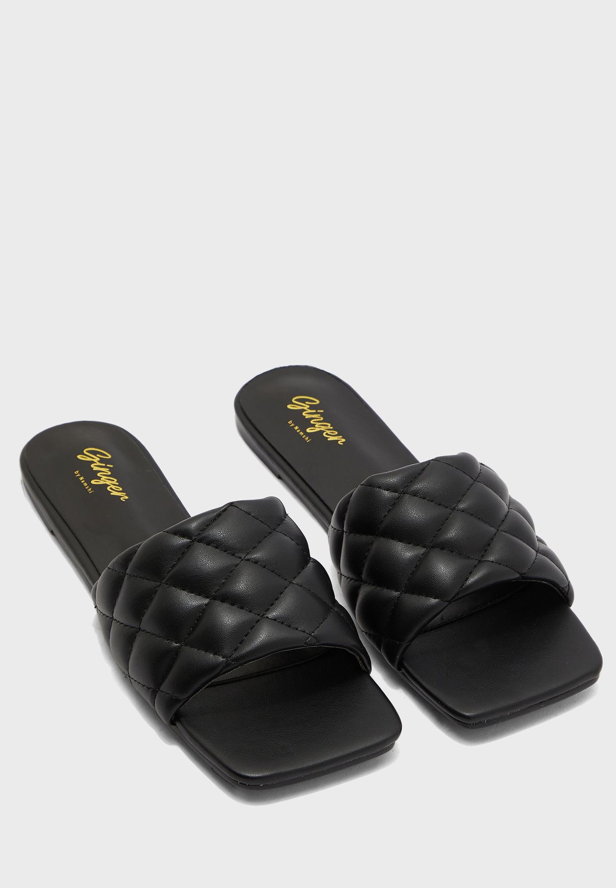 Flat Quilted Slide Sandals
