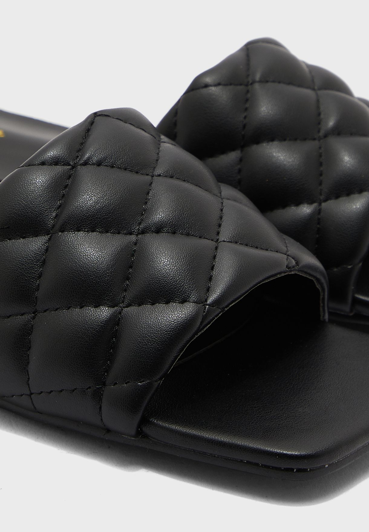 Flat Quilted Slide Sandals