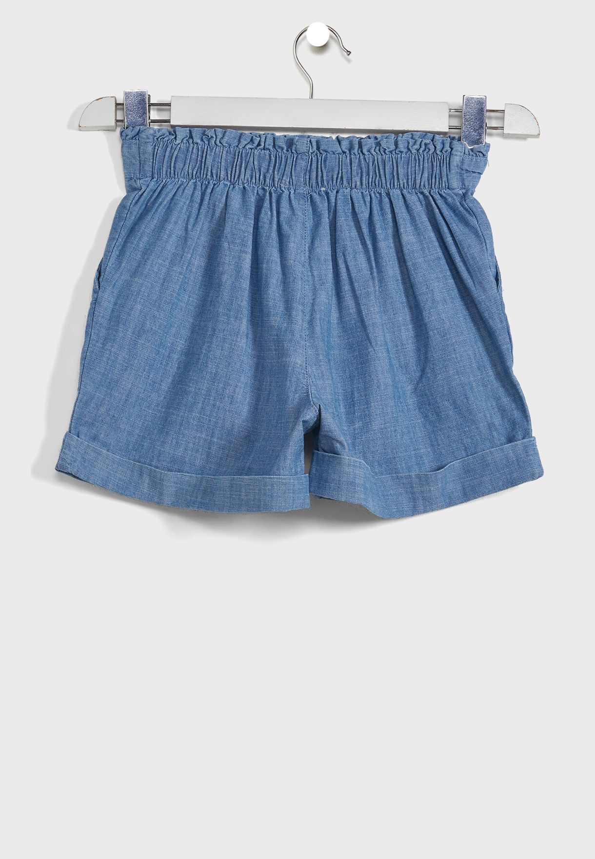 Kids Frill Waist Detail Denim Shorts