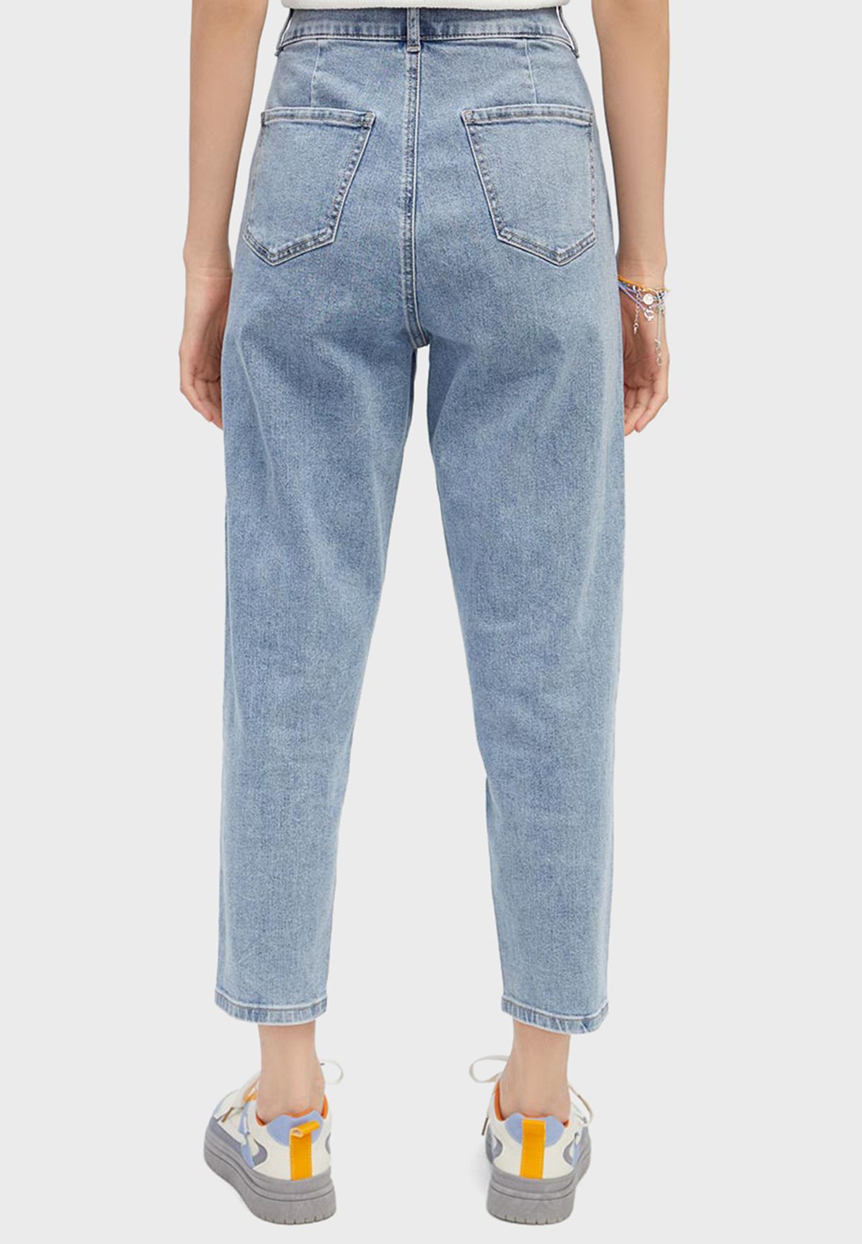 Buy Semir blue High Waist Mom Jeans for Women in MENA, Worldwide