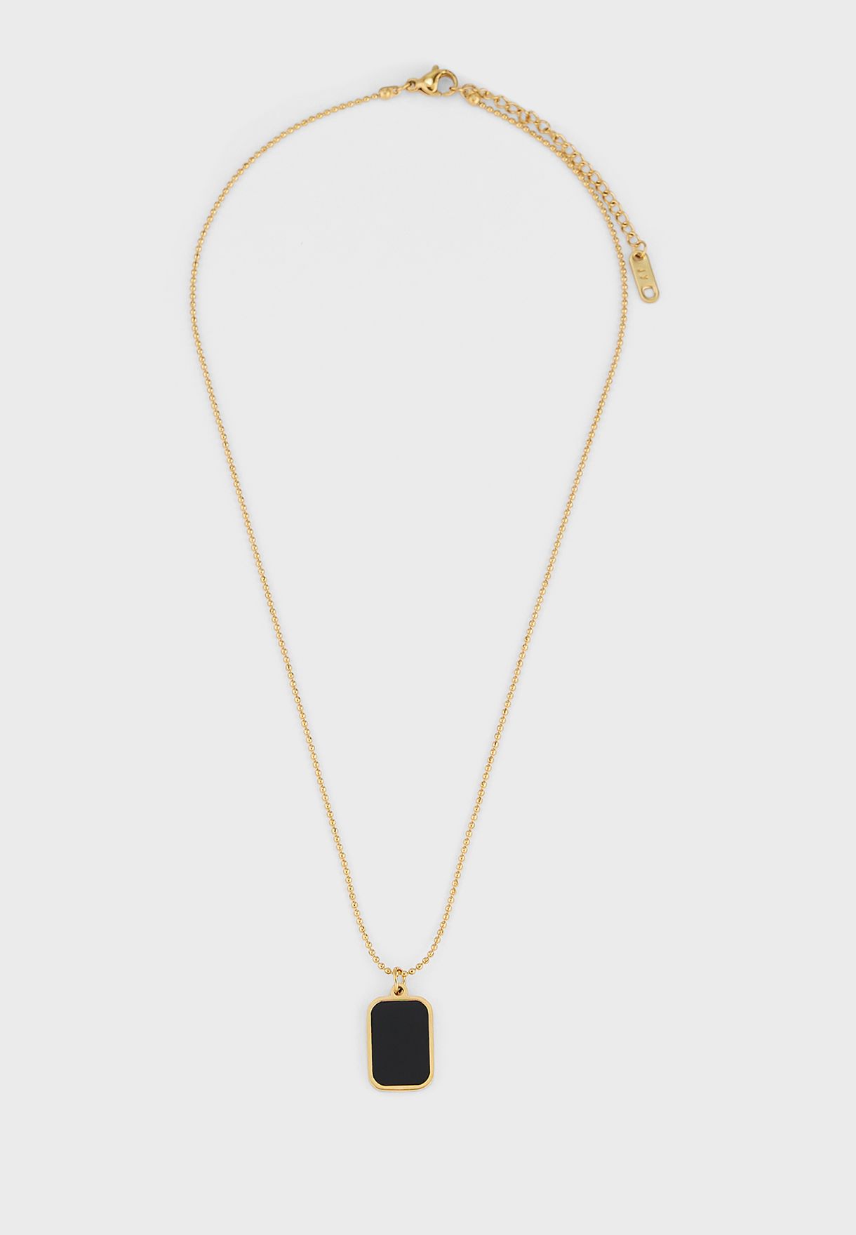 Buy Seventy five gold Rectangular Pendant Necklace for Men in MENA ...