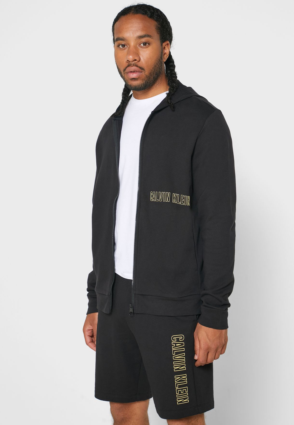 Buy Calvin Klein Performance black Essential Logo Hooded Track Jacket for  Men in MENA, Worldwide