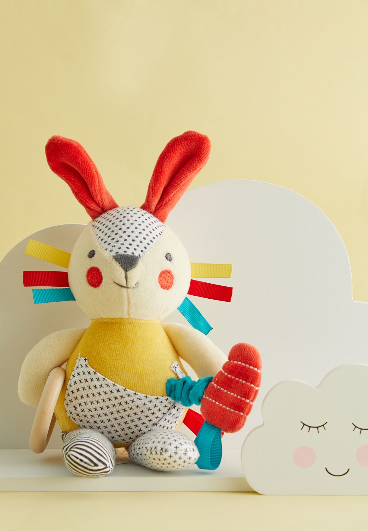 petit collage organic bunny activity toy