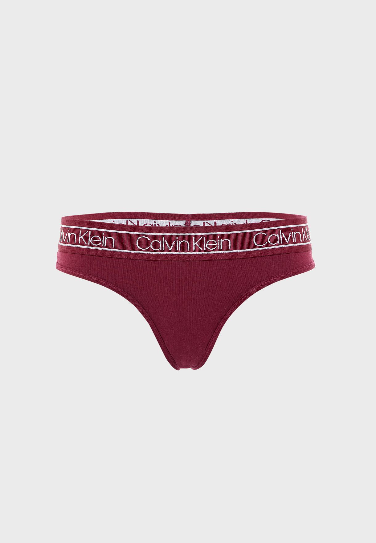 Buy Calvin Klein burgundy Logo Band Thong for Women in MENA, Worldwide