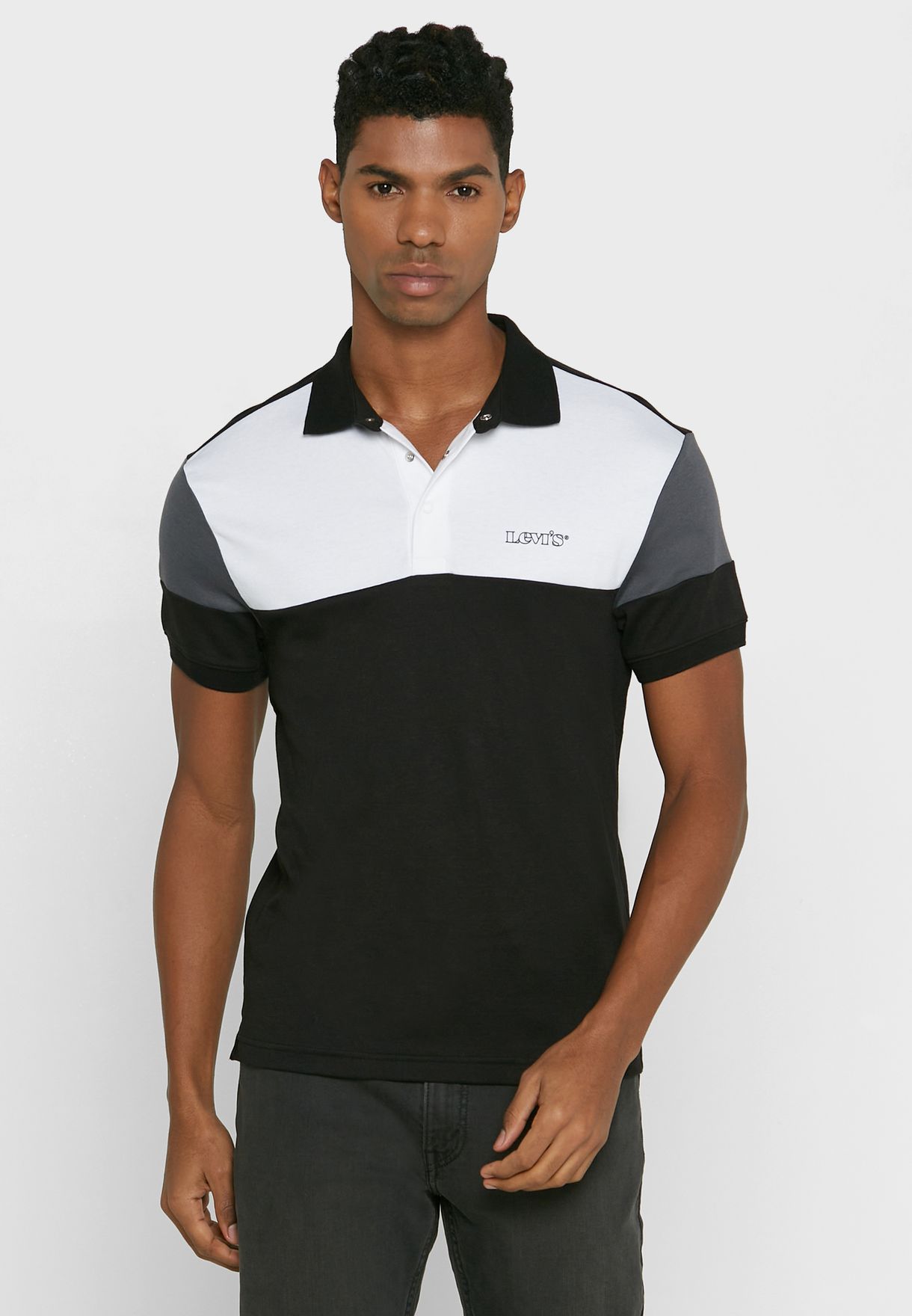Buy Levis black Essential Logo Print Polo Shirt for Men in Riyadh, Jeddah