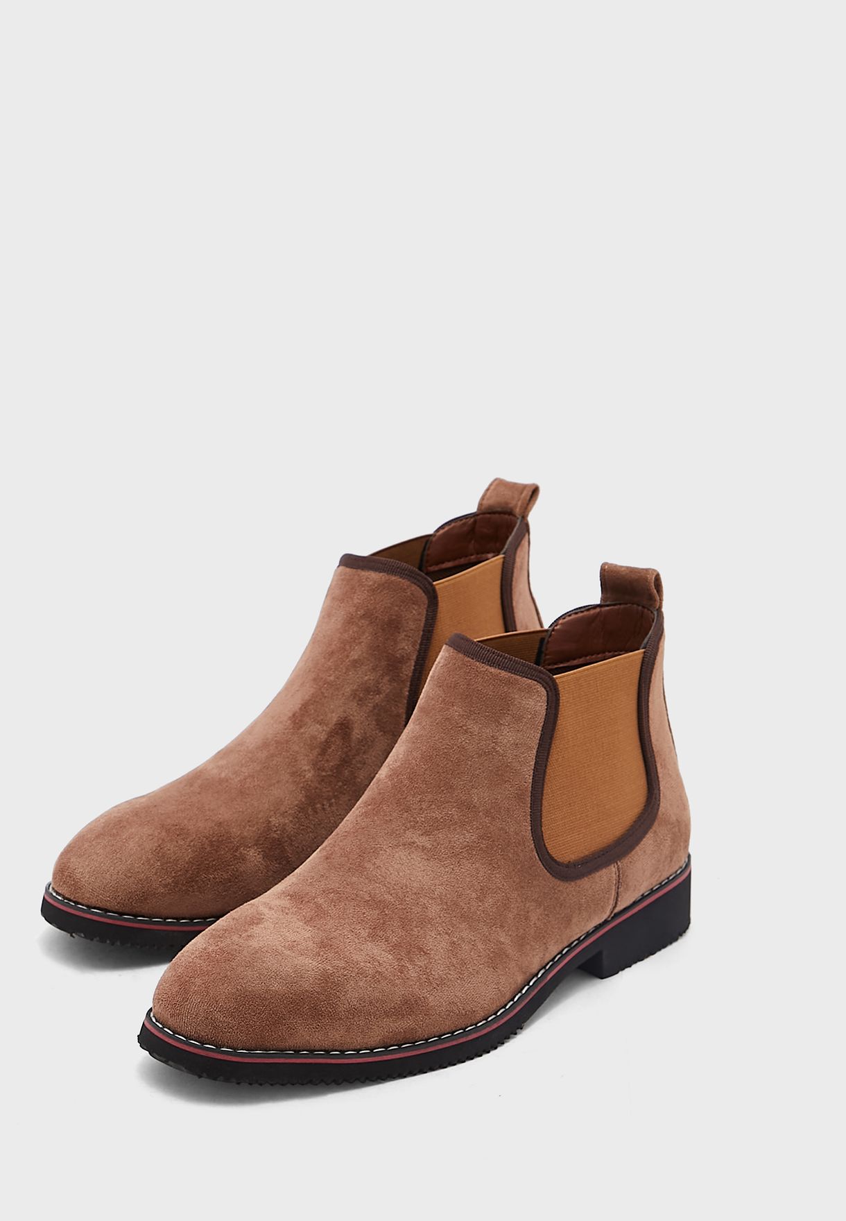 Faux Suede Casual Chelsea Boots