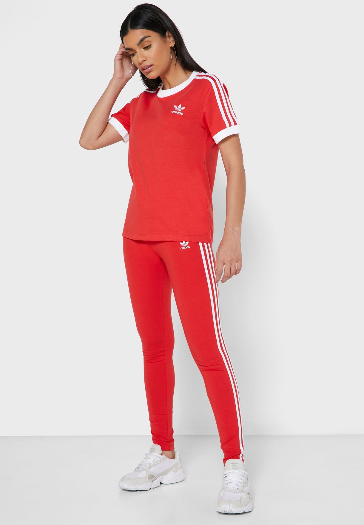 red adidas leggings