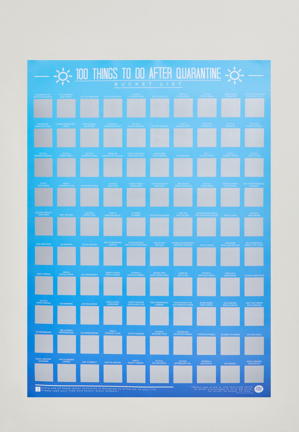 100 Things To Do After Quarantine Poster