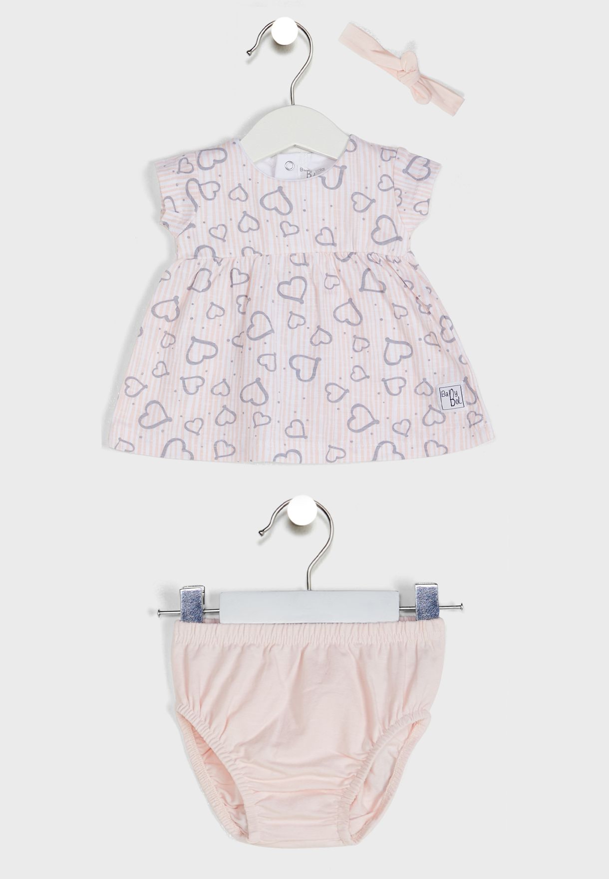 Infant Printed Dress & Knicker With Headband Set
