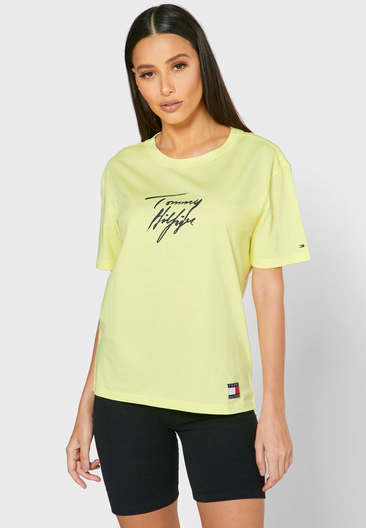 tommy hilfiger yellow crew neck