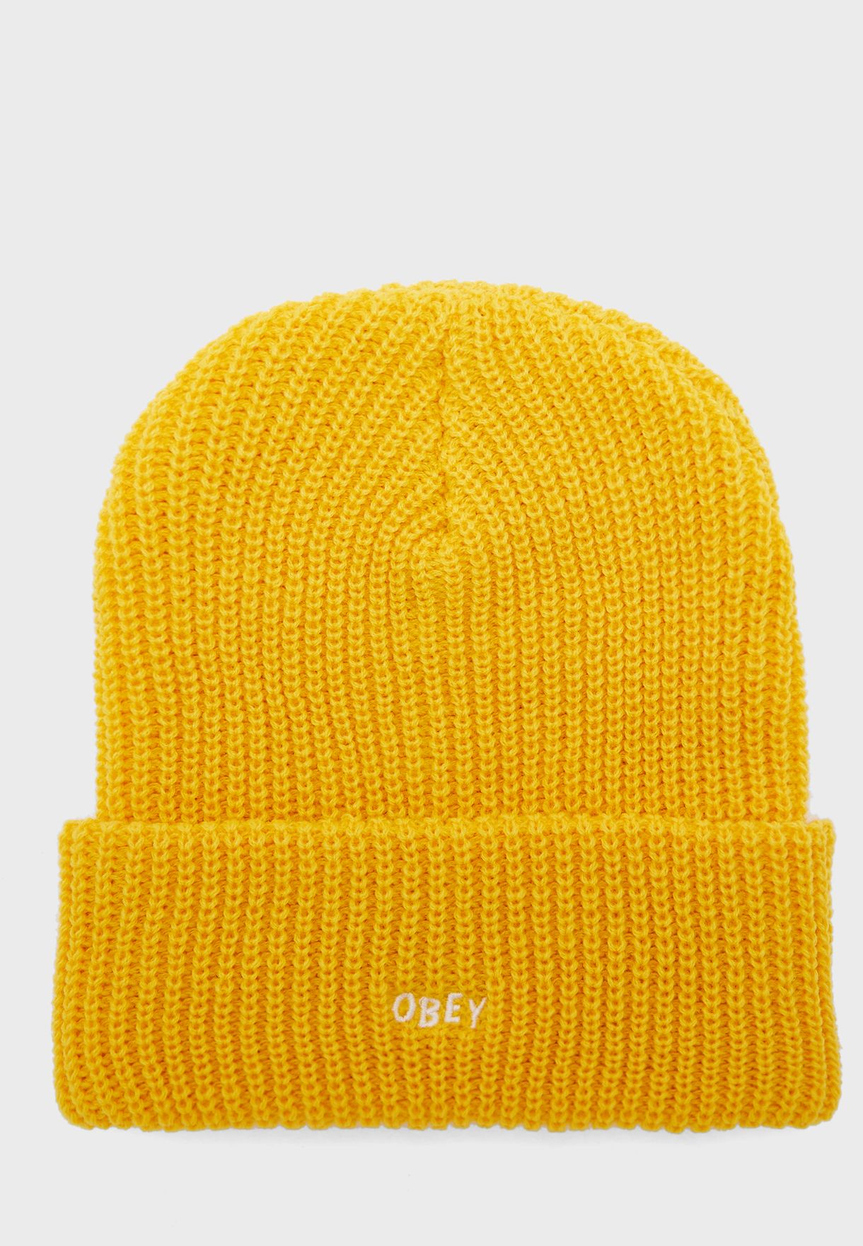 yellow obey beanie