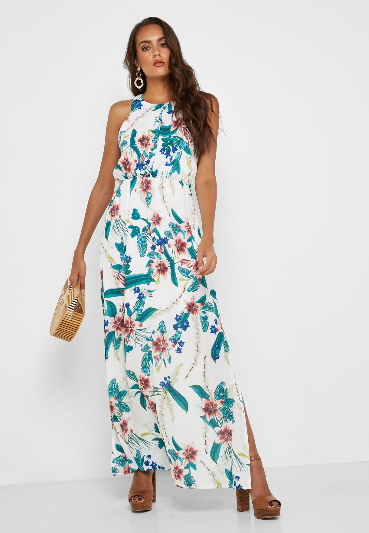 mela london printed maxi dress