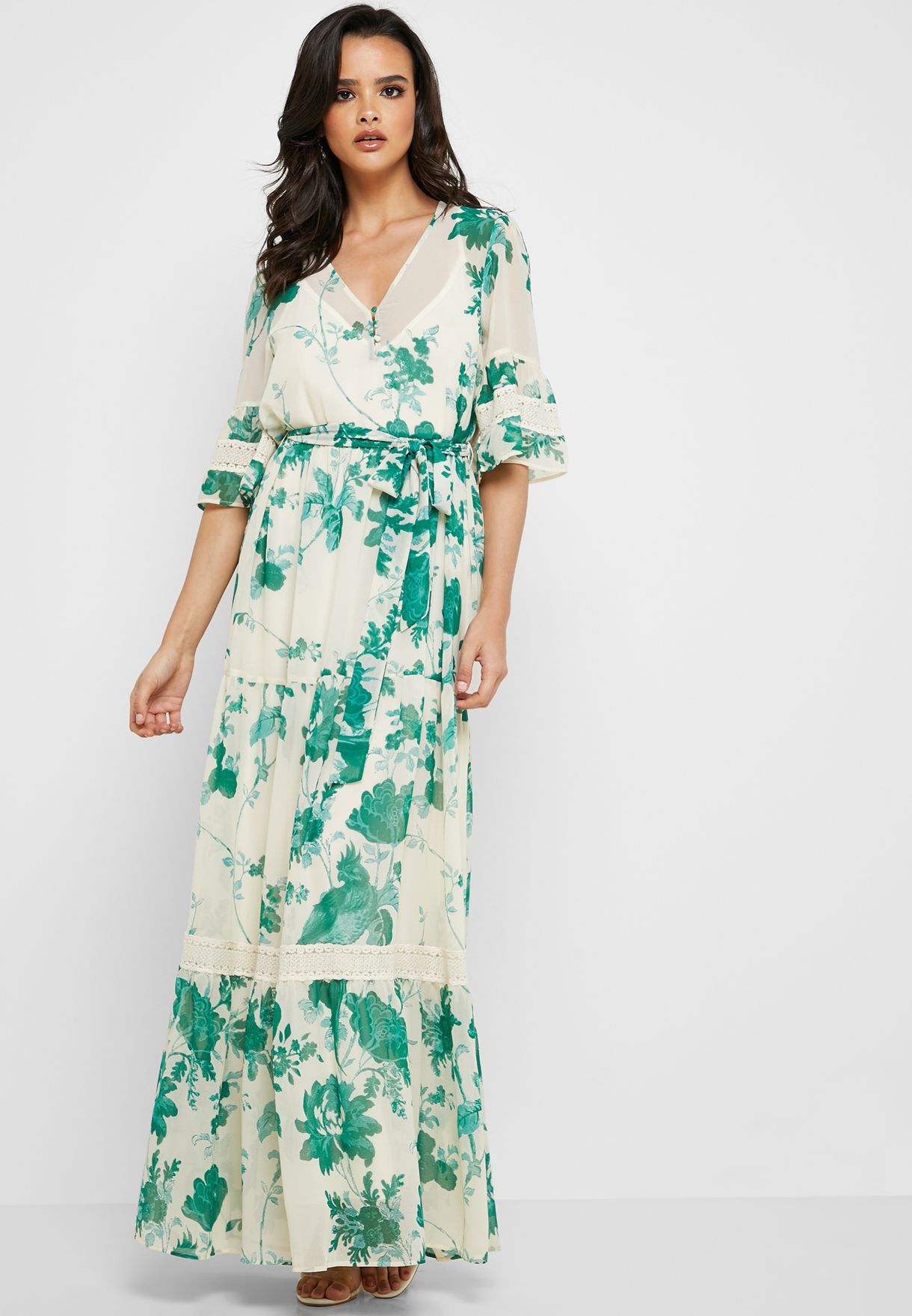 flute sleeve maxi dress