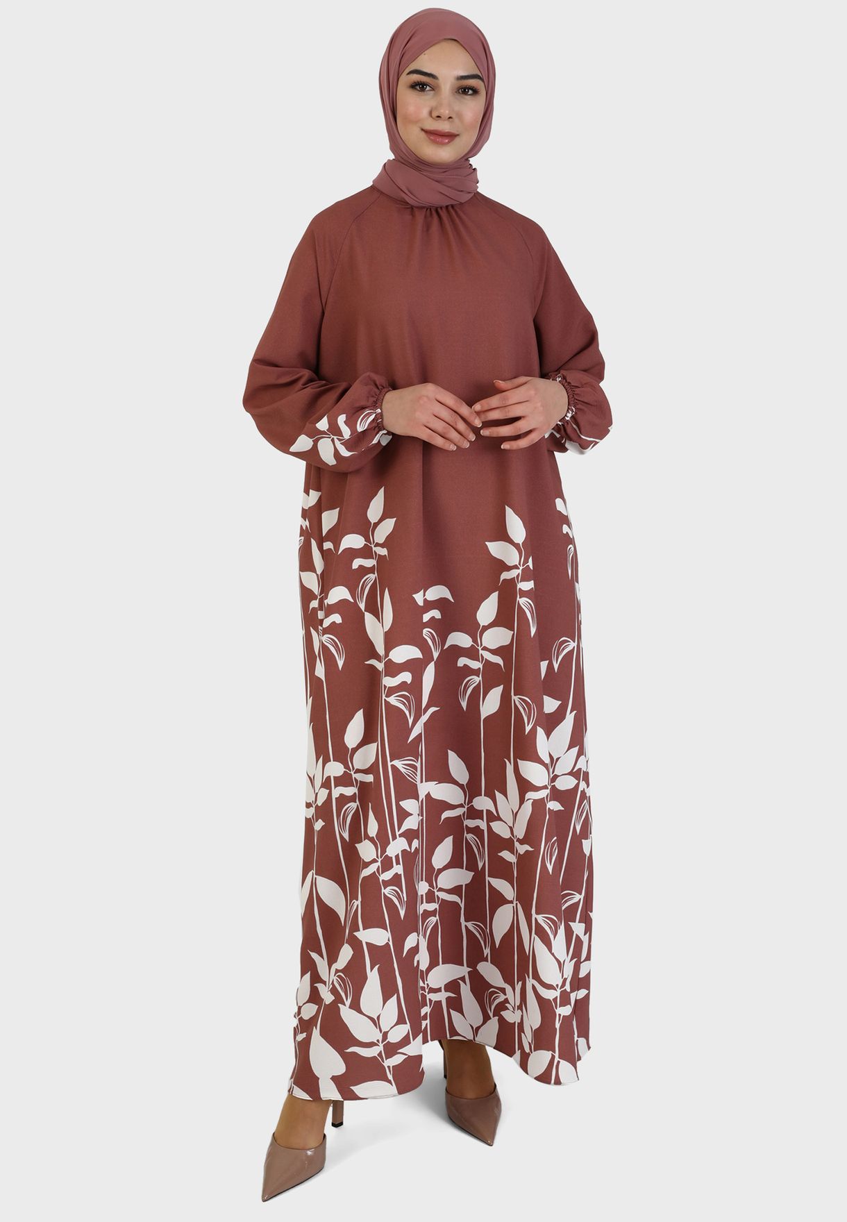 Balloon Sleeve Floral Print Dress