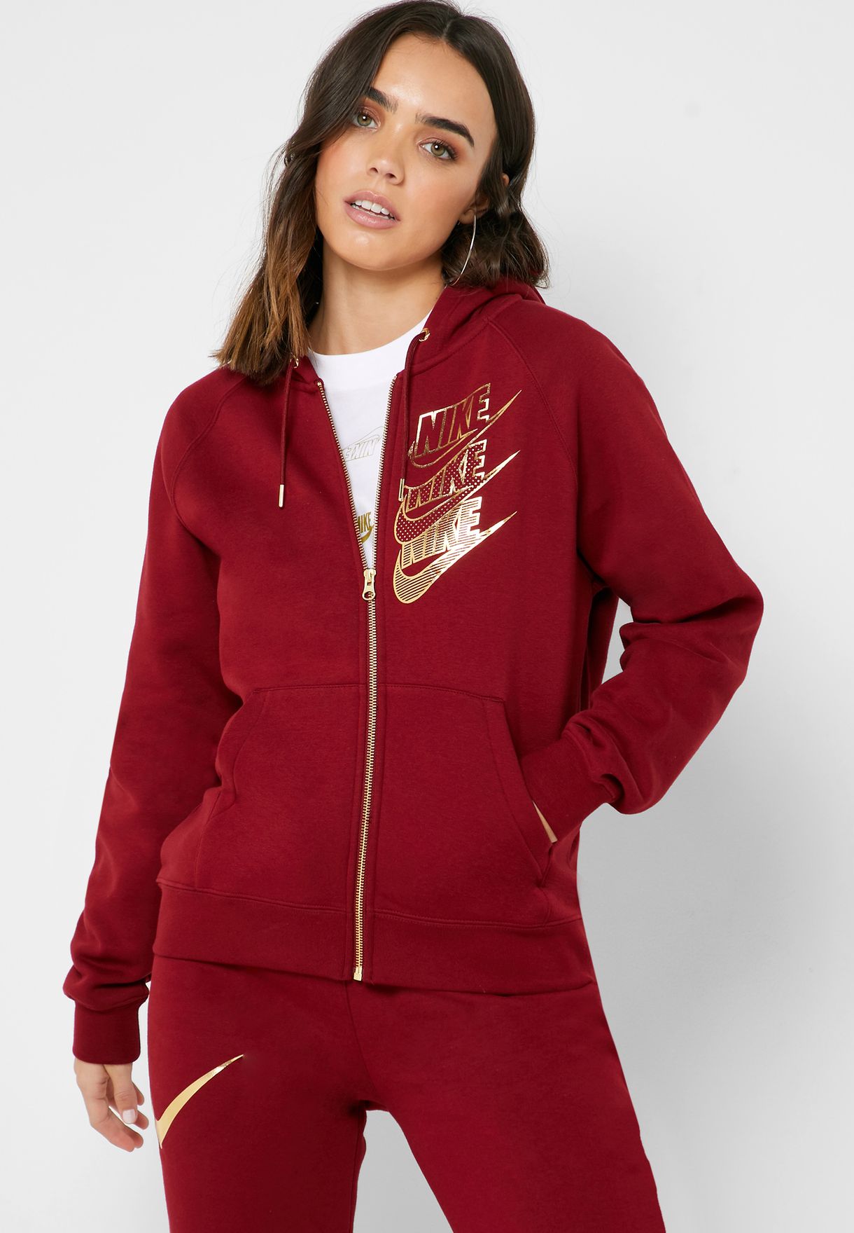 Buy Nike red NSW Shine Hoodie for Women 