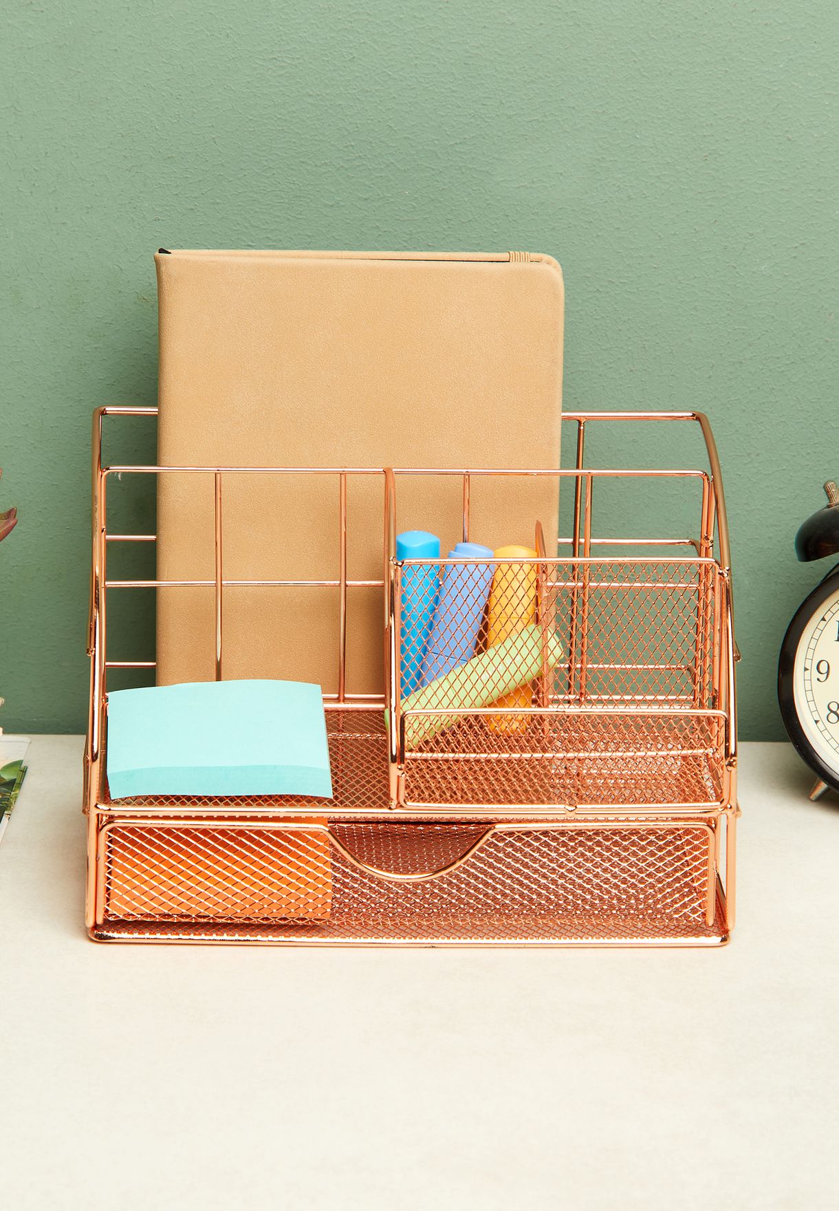 Rose Gold Wire Stationery Storage Holder