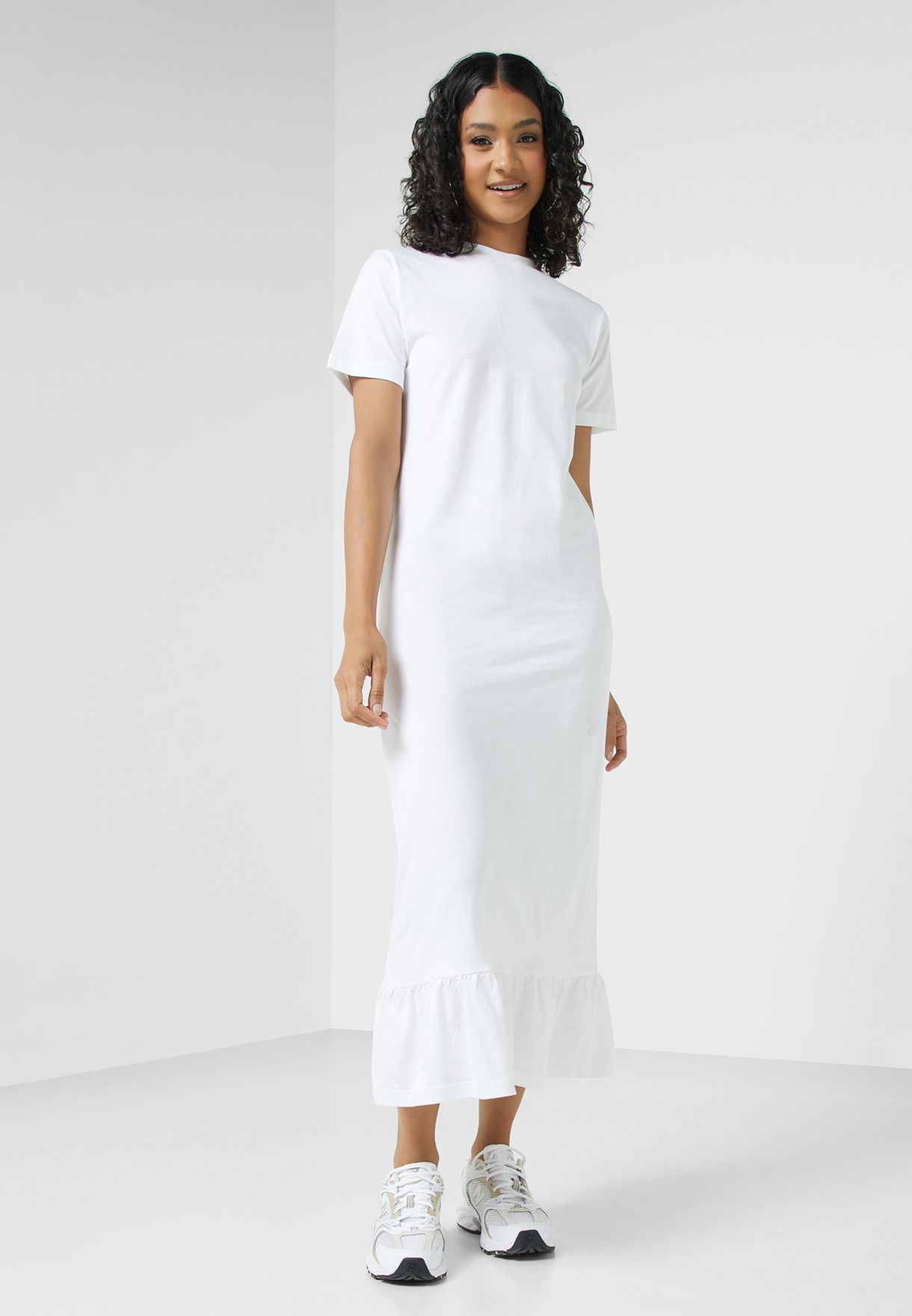 Tiered Hem Midi Dress