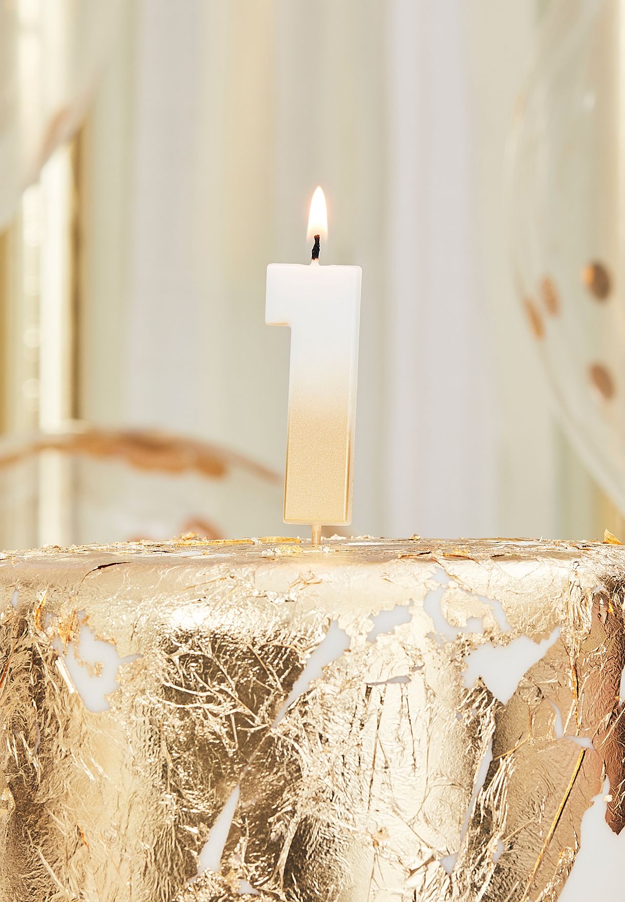 Gold Ombre Number Candle - 1