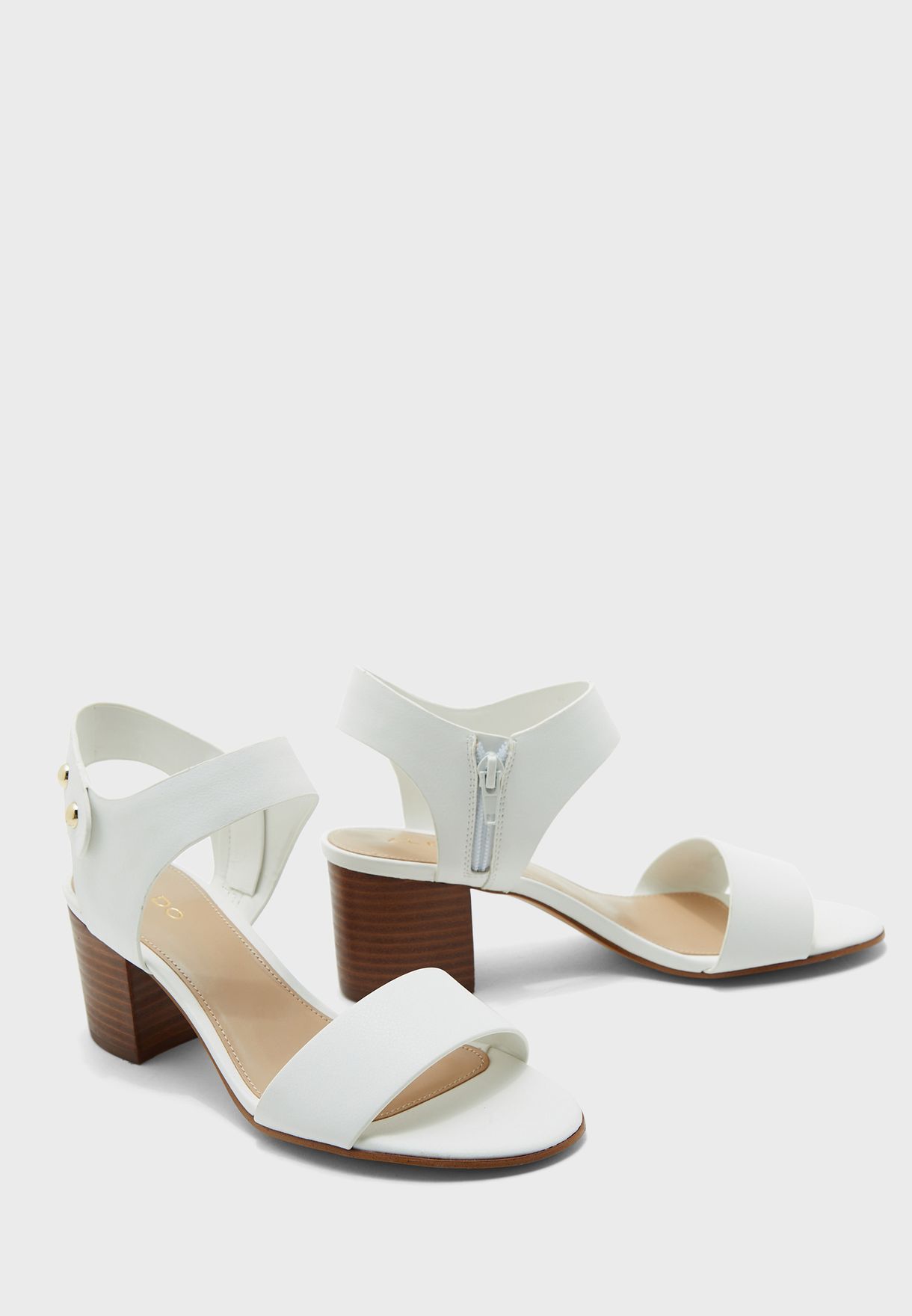 aldo white strappy heels