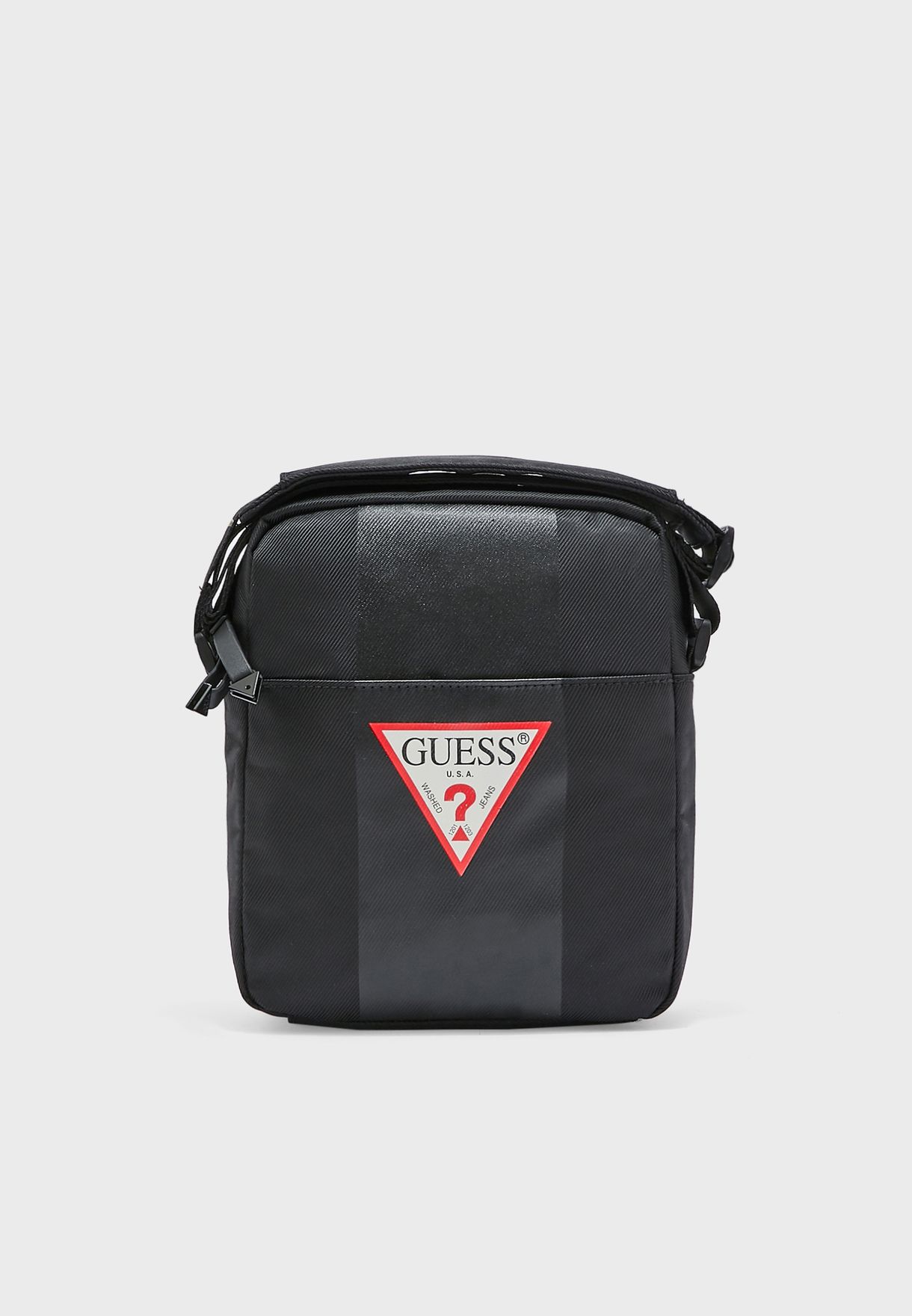ulv detaljeret fure Buy Guess black Stripe Detail Logo Messenger Bag for Men in MENA, Worldwide