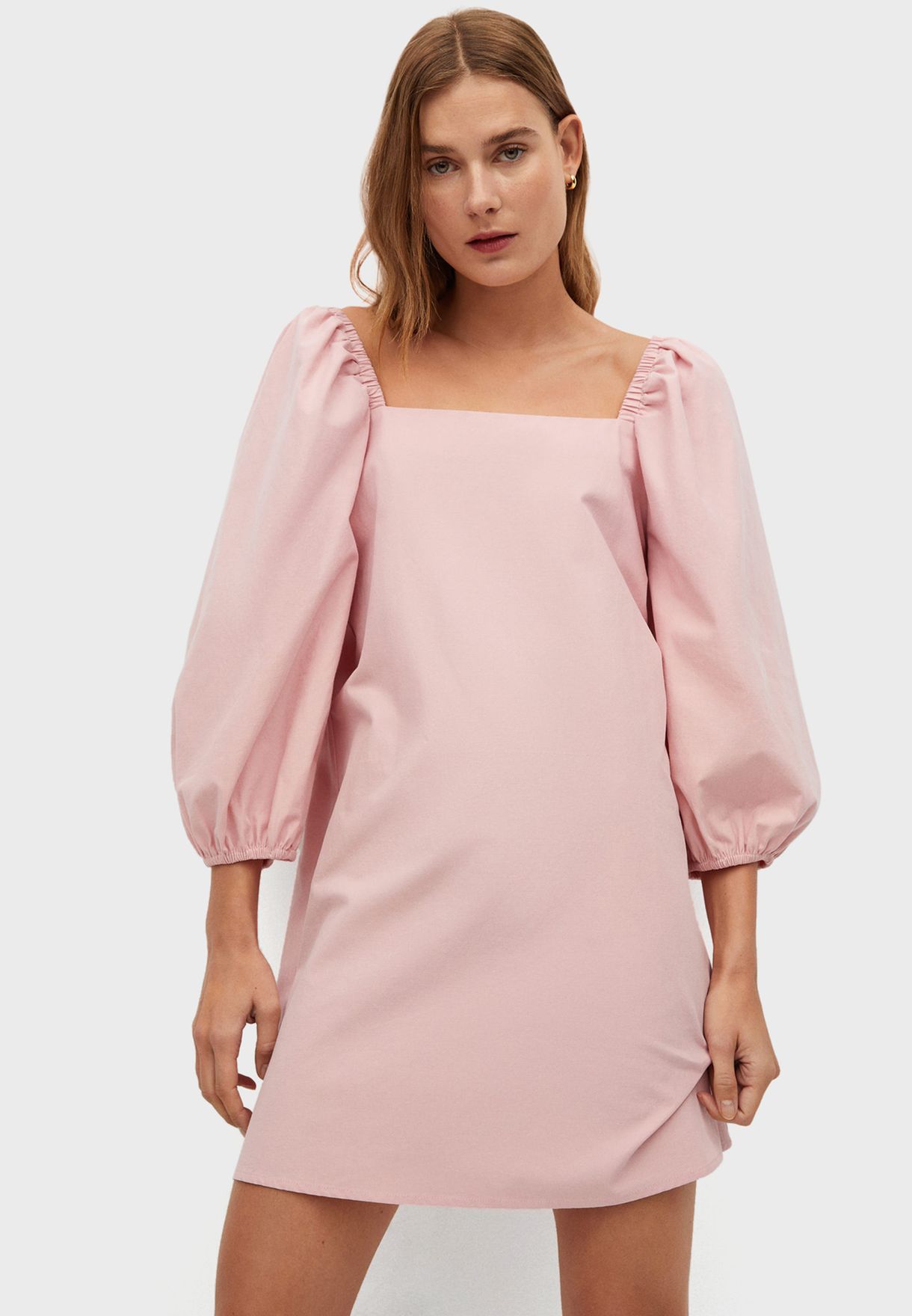 Buy Mango pink Puff Sleeve Dress for ...
