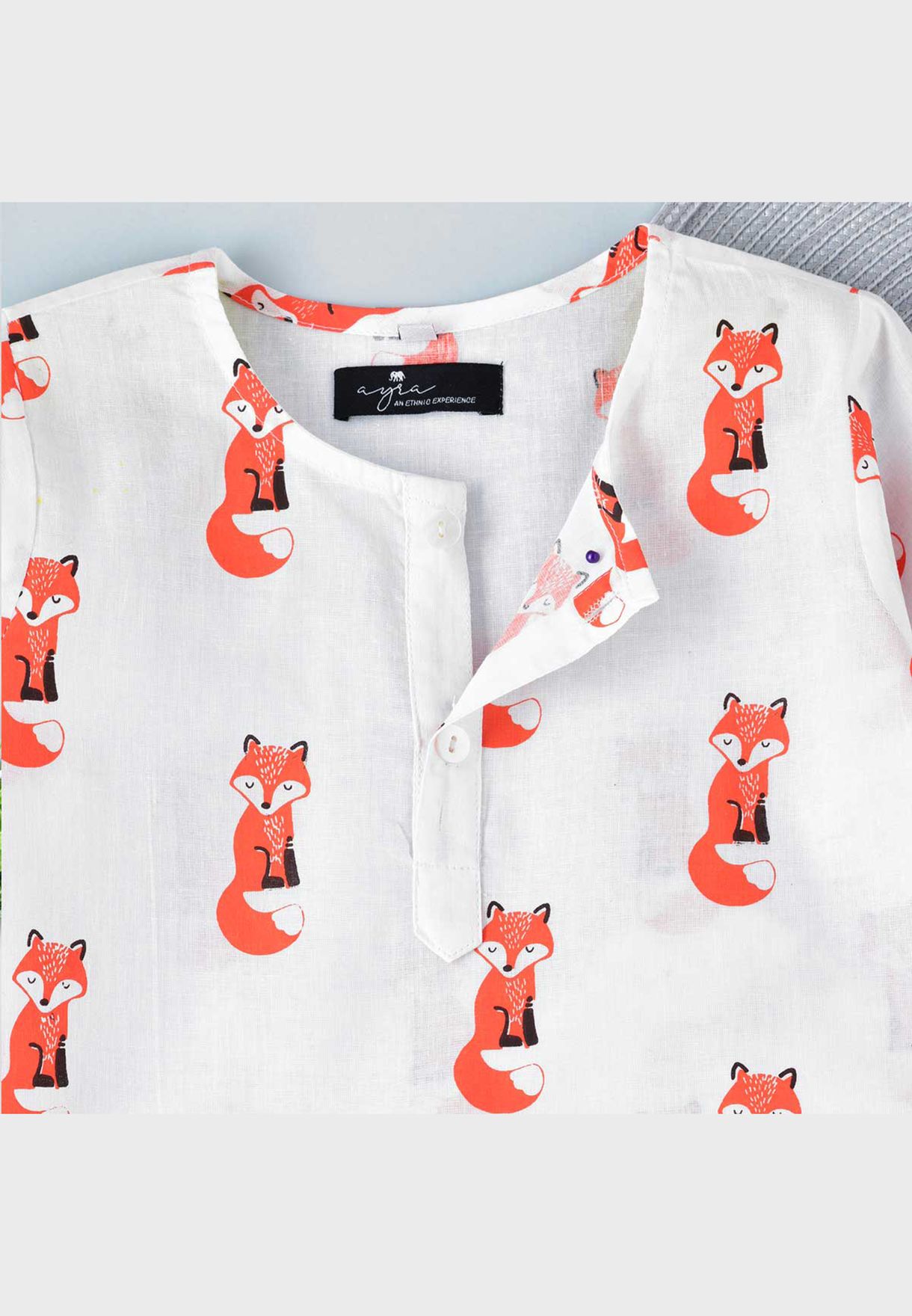Kids Fox Print Pyjama Set