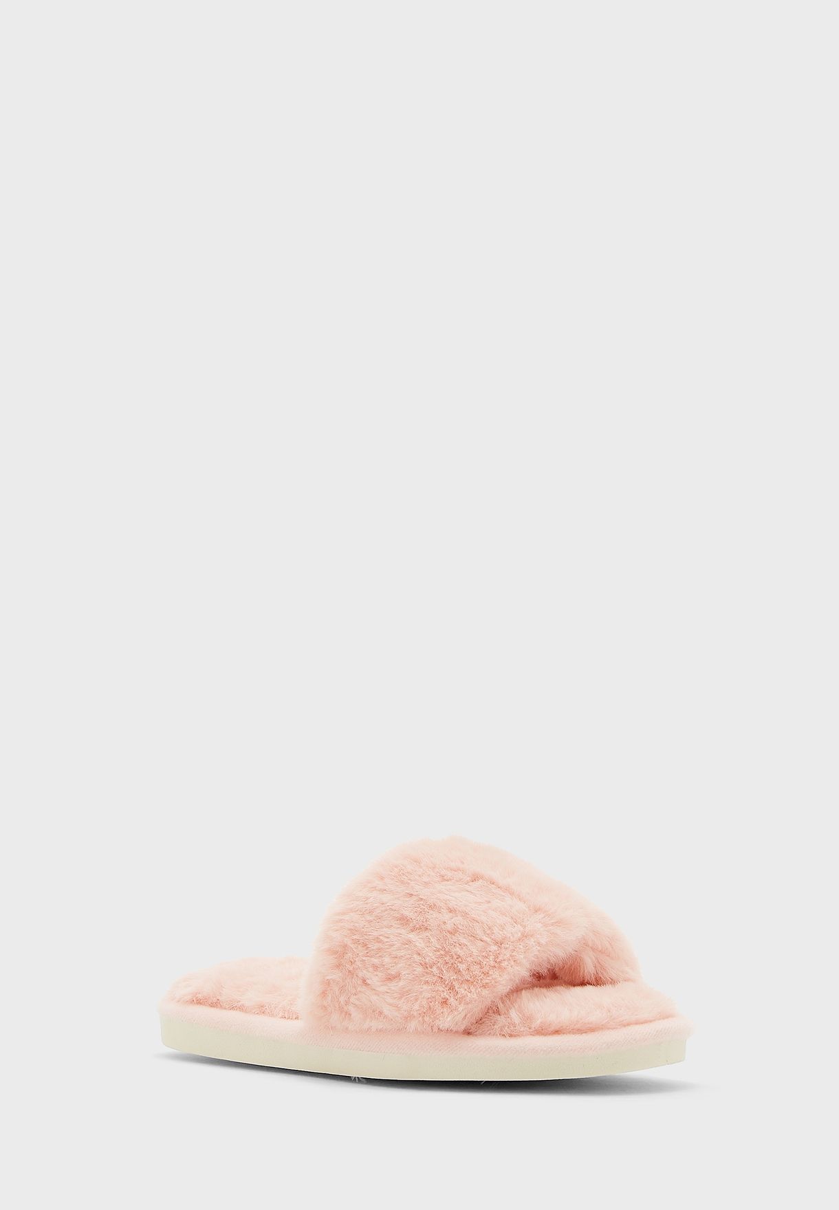 Furry Bedroom Slippers, Eye Cover And Scrunchie Gift Set