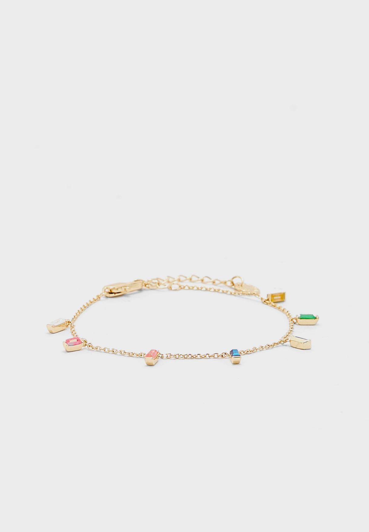 Delia Rainbow Baguette Stones Bracelet