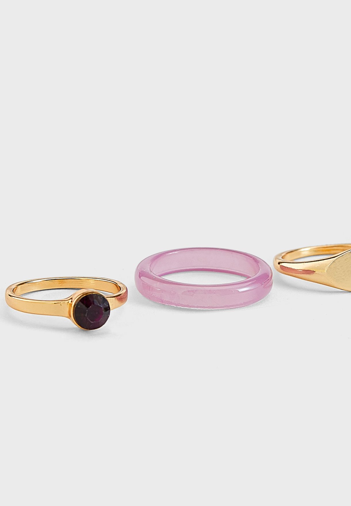 4 Pack Metal And Plastic Mixed Rings