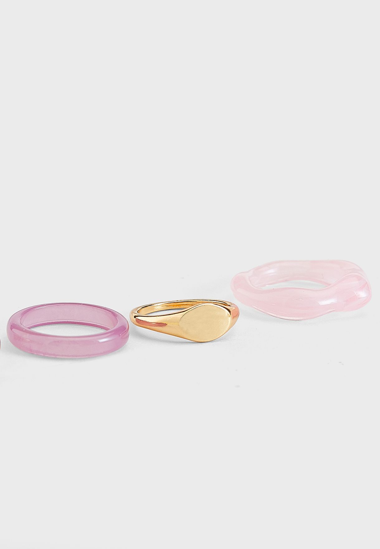 4 Pack Metal And Plastic Mixed Rings