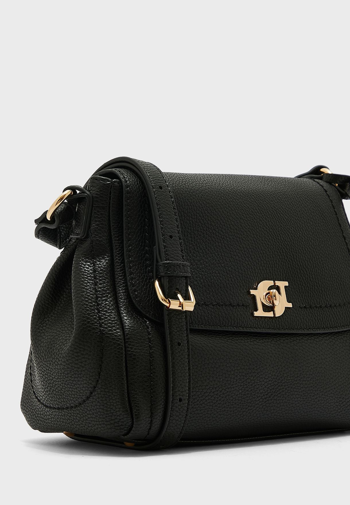 Buy Dune London black Diligent Medium Twistlock Crossbody Bag for Women ...