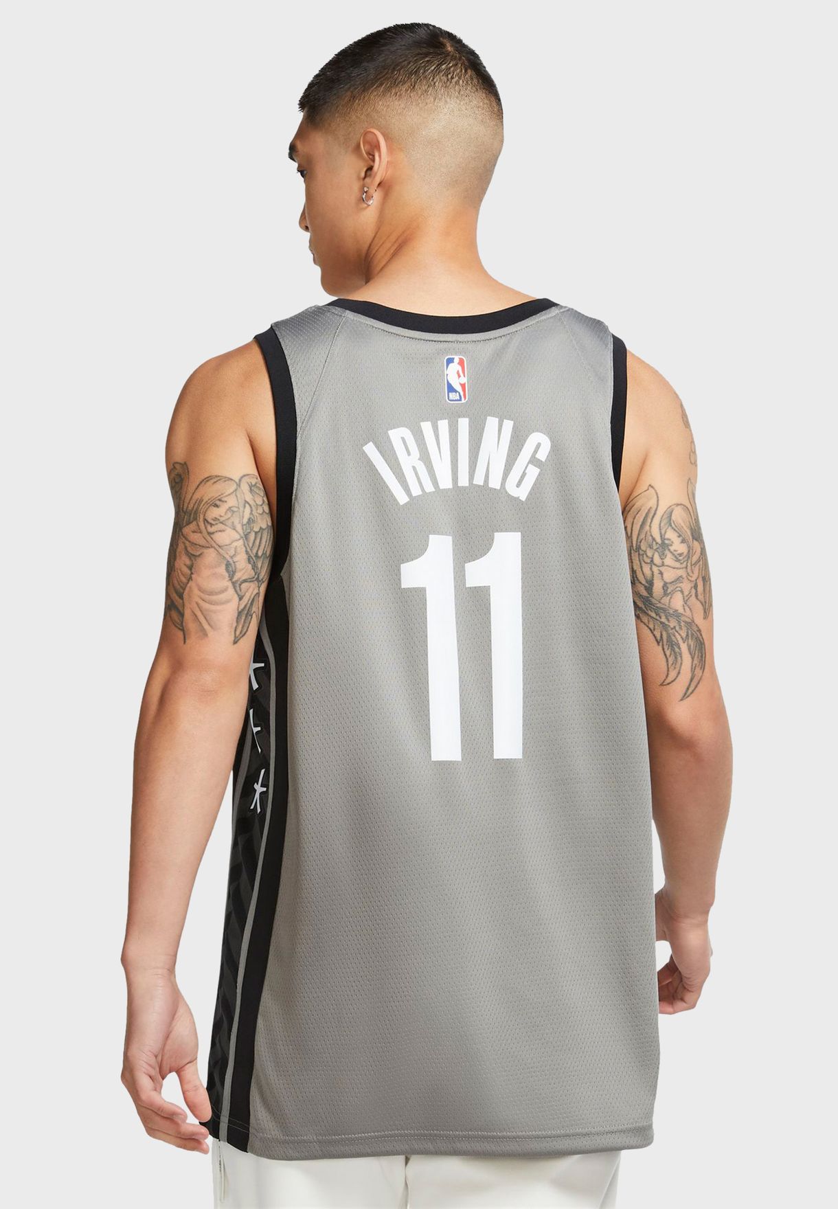 Buy Nike grey Kyrie Irving Brooklyn Nets Swingman Statement Jersey for ...