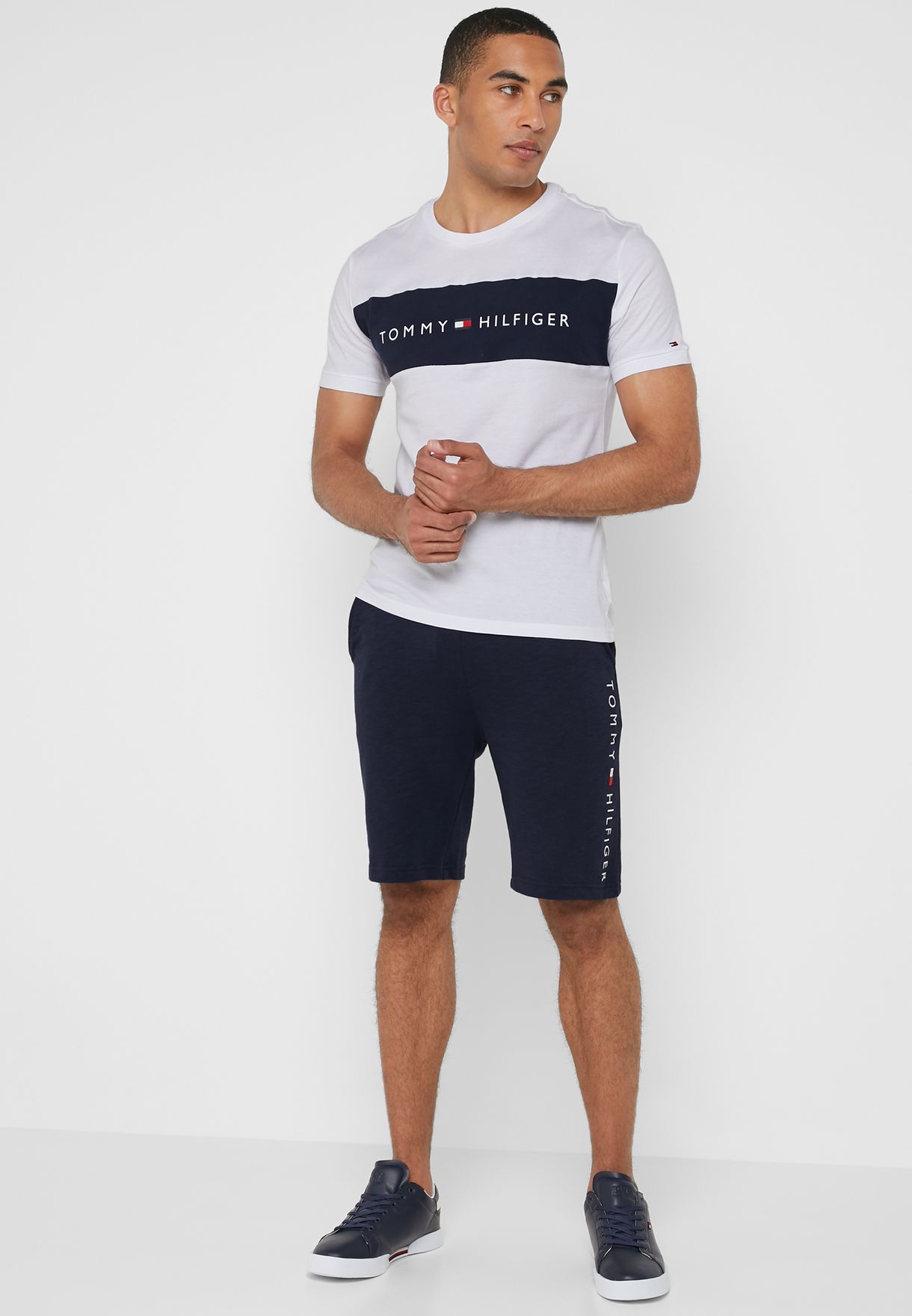 tommy hilfiger shorts and shirt set mens